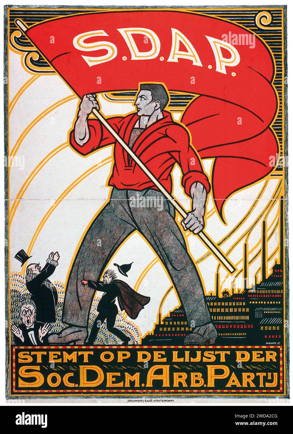 Poster elettorale 1920 SDAP. Foto Stock