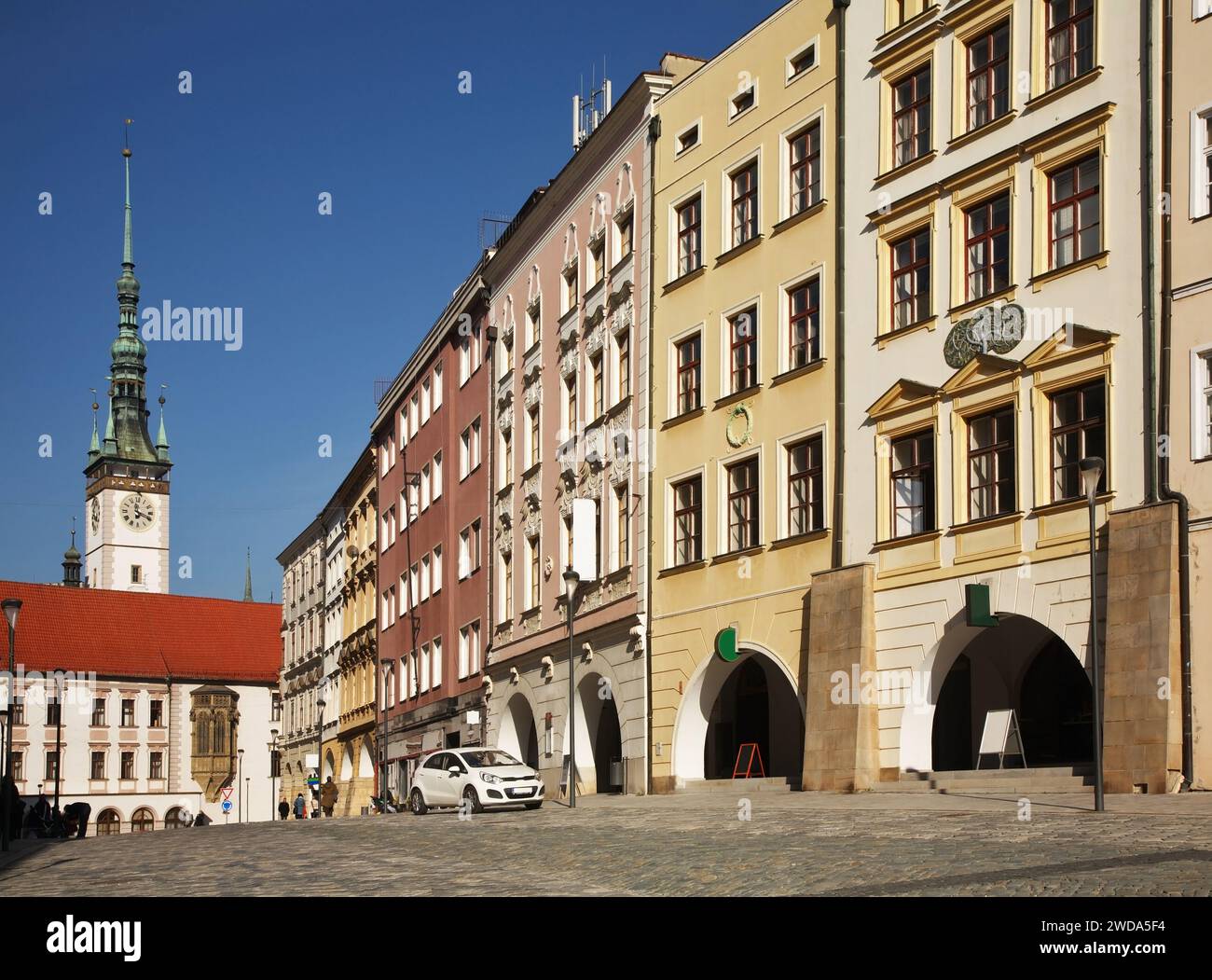 La fontana di Nettuno a piazza inferiore (Dolni namesti) in Olomouc. Moravia. Repubblica ceca Foto Stock