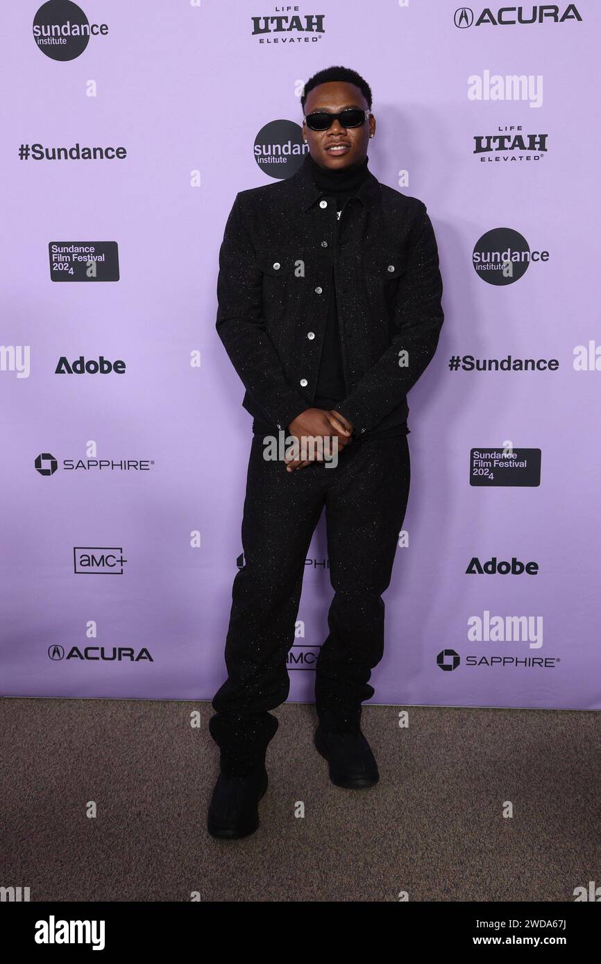 Utah. 18 gennaio 2024. Demario driver, Symba al Film Festival Premiere Screening for FREAKY TALES Premiere al Sundance Film Festival 2024 Eccles Theater, Park City, Utah, 18 gennaio 2024. Crediti: JA/Everett Collection/Alamy Live News Foto Stock