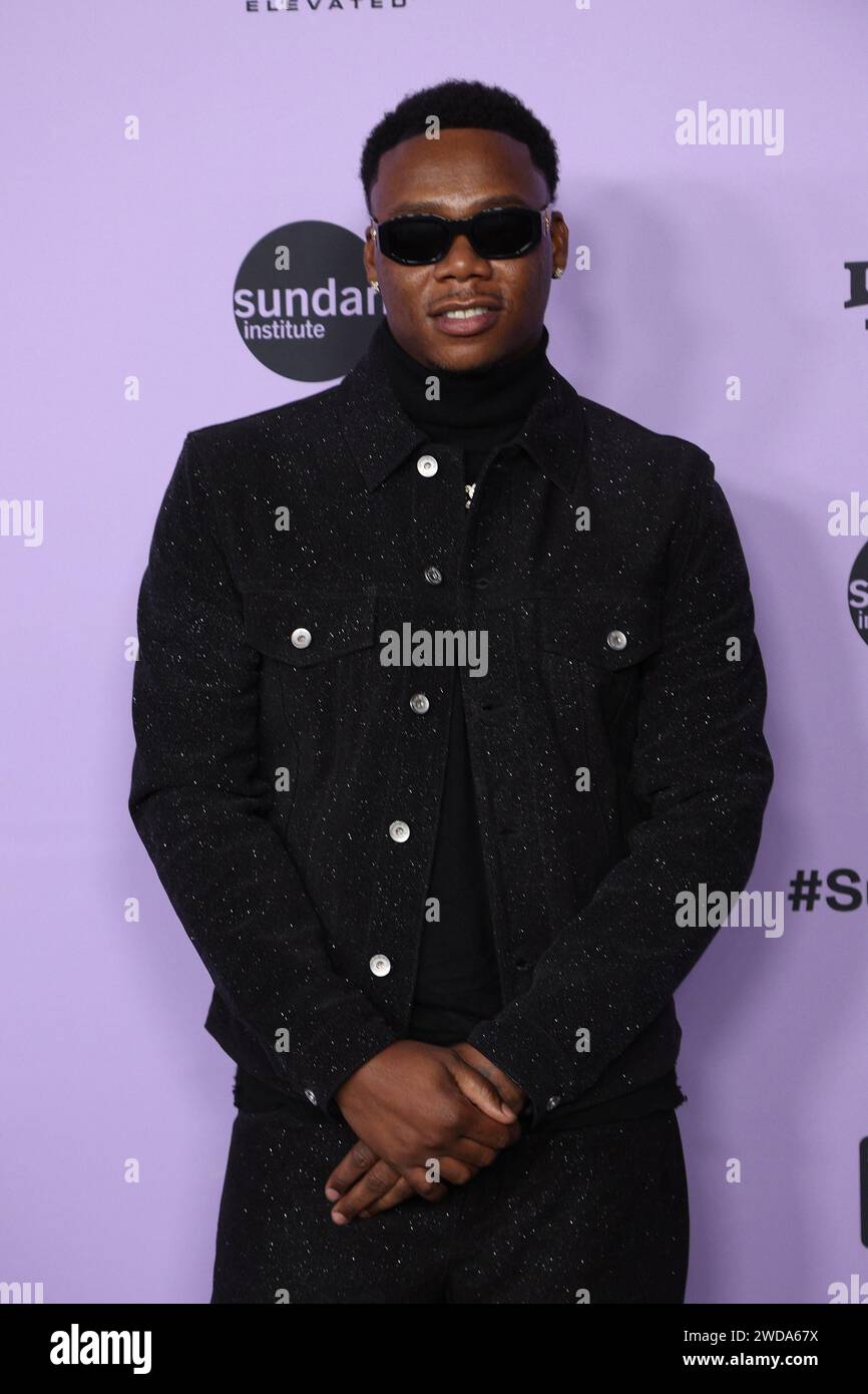 Utah. 18 gennaio 2024. Demario driver, Symba al Film Festival Premiere Screening for FREAKY TALES Premiere al Sundance Film Festival 2024 Eccles Theater, Park City, Utah, 18 gennaio 2024. Crediti: JA/Everett Collection/Alamy Live News Foto Stock