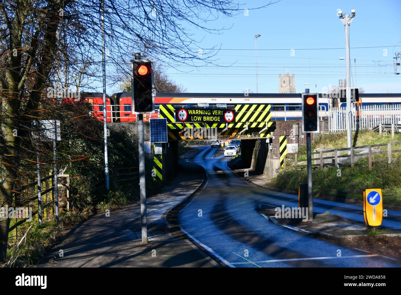 Ponte ferroviario di Ely Foto Stock