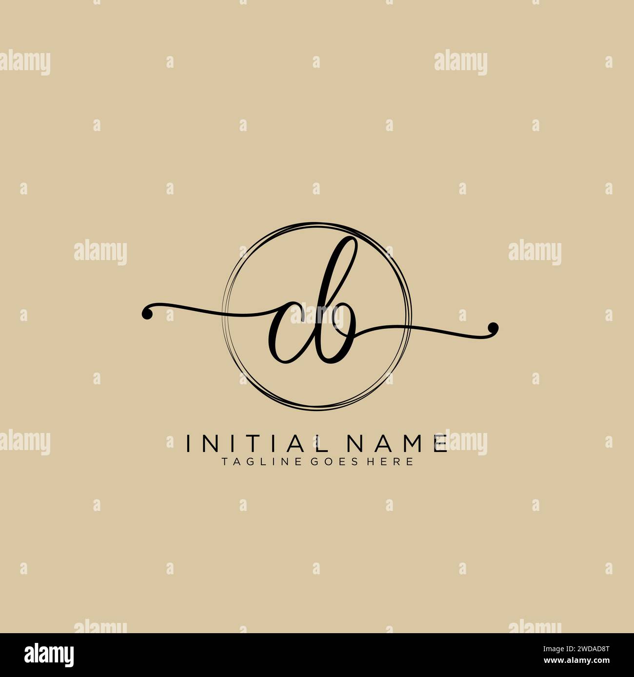 Logo di scrittura iniziale CB con cerchio Illustrazione Vettoriale