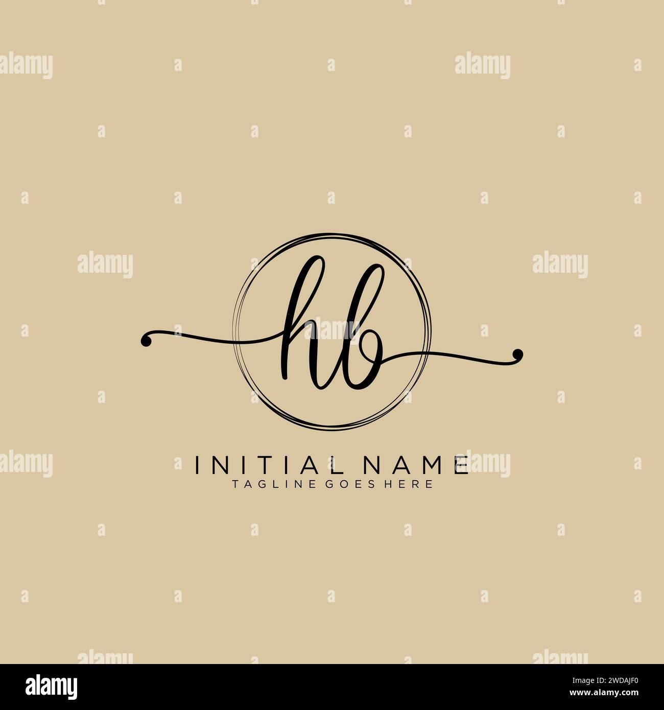 Logo HB iniziale con cerchio Illustrazione Vettoriale