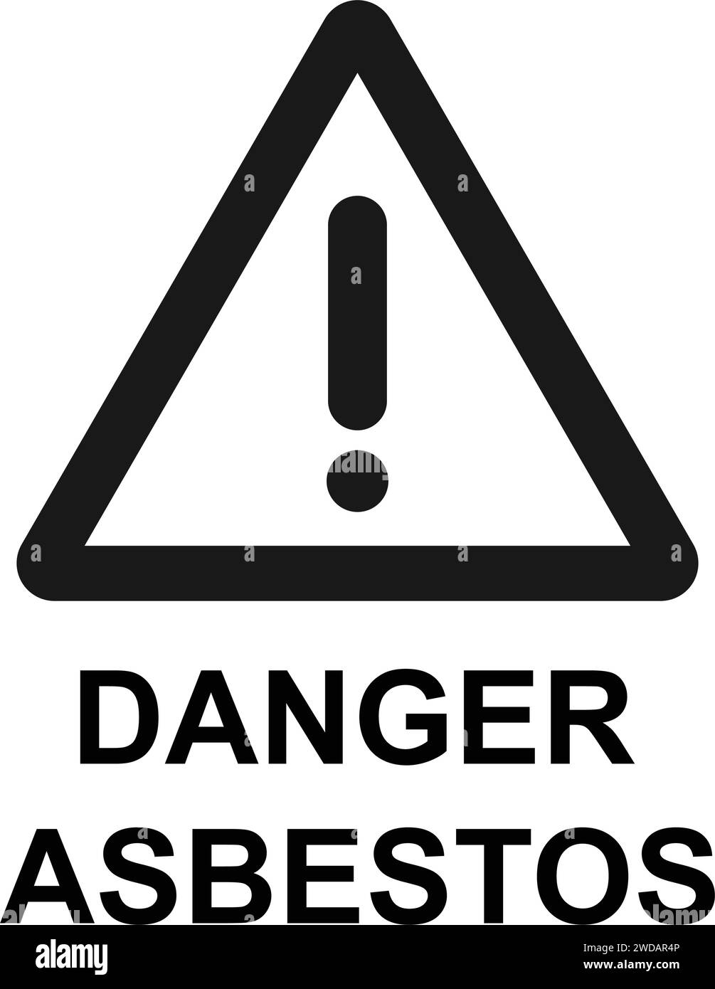 icona di avvertenza pericolo amianto disegno illustrativo vettoriale Illustrazione Vettoriale