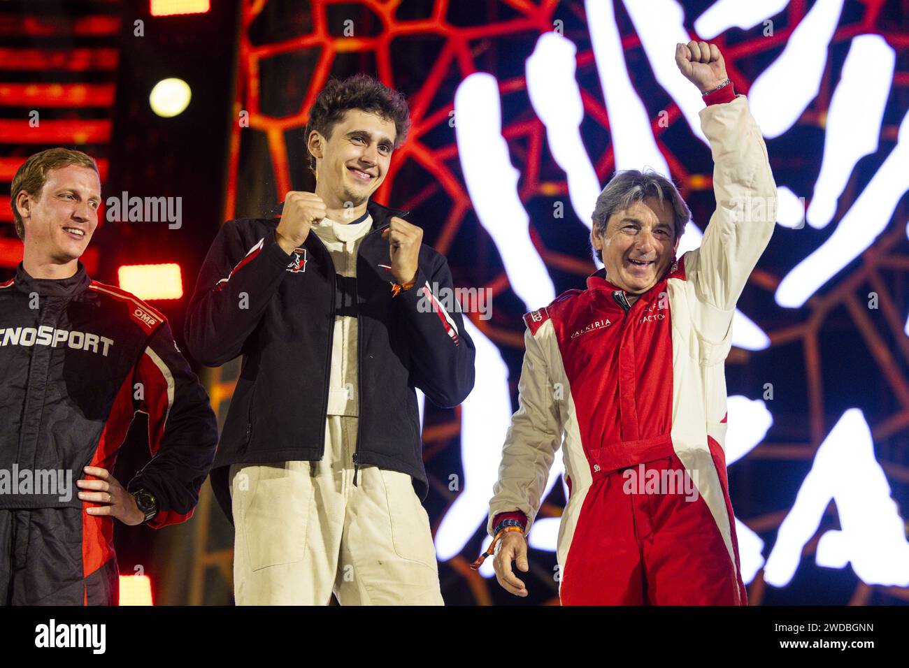 768 ROSA i VINAS Jan (spa), SANTAOLALLA MILLA Carlos (spa), Factorytub, Toyota, Dakar Classic, azione durante il podio finale della Dakar 2024 il 19 gennaio 2024 a Yanbu, Arabia Saudita Credit: Independent Photo Agency/Alamy Live News Foto Stock