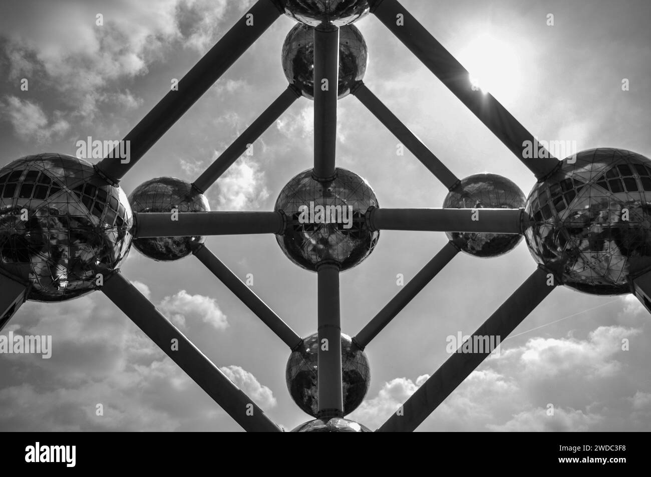 Veduta dell'Atomium a Bruxelles, Belgio. Foto Stock