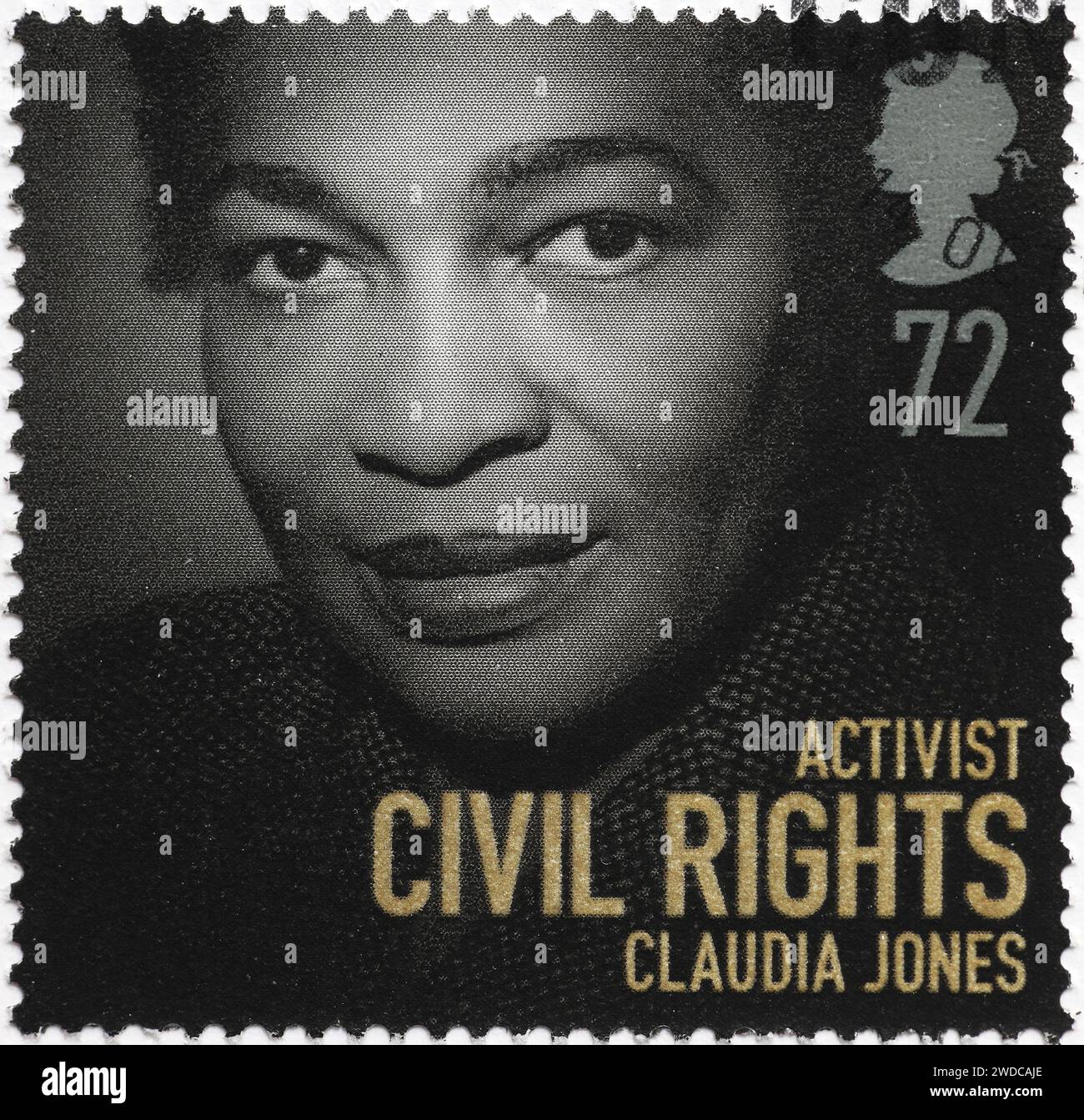 L'attivista Claudia Jones sul francobollo britannico Foto Stock