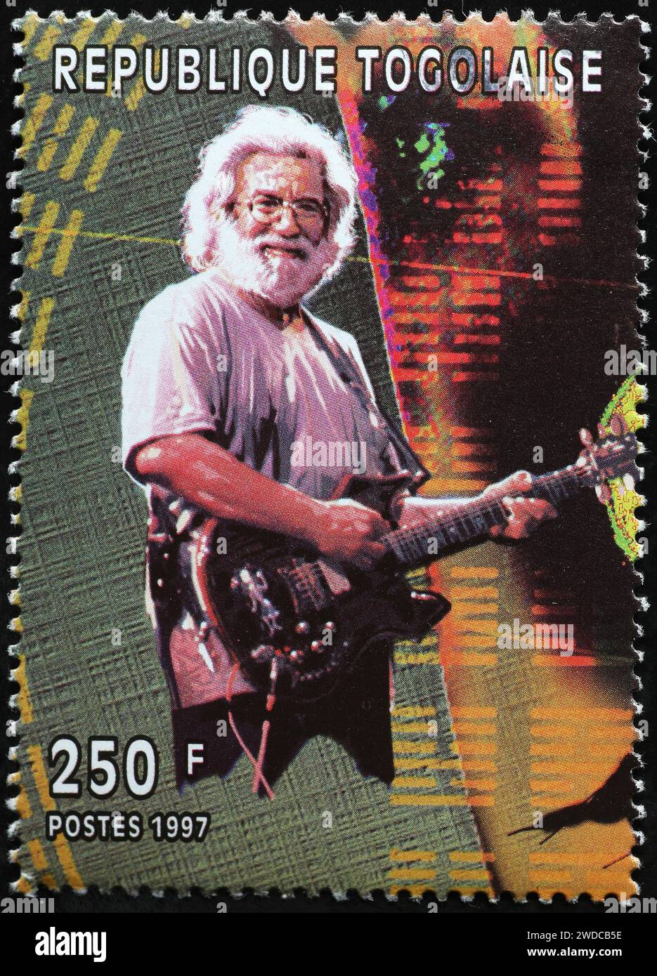 Jerry Garcia su francobollo africano Foto Stock