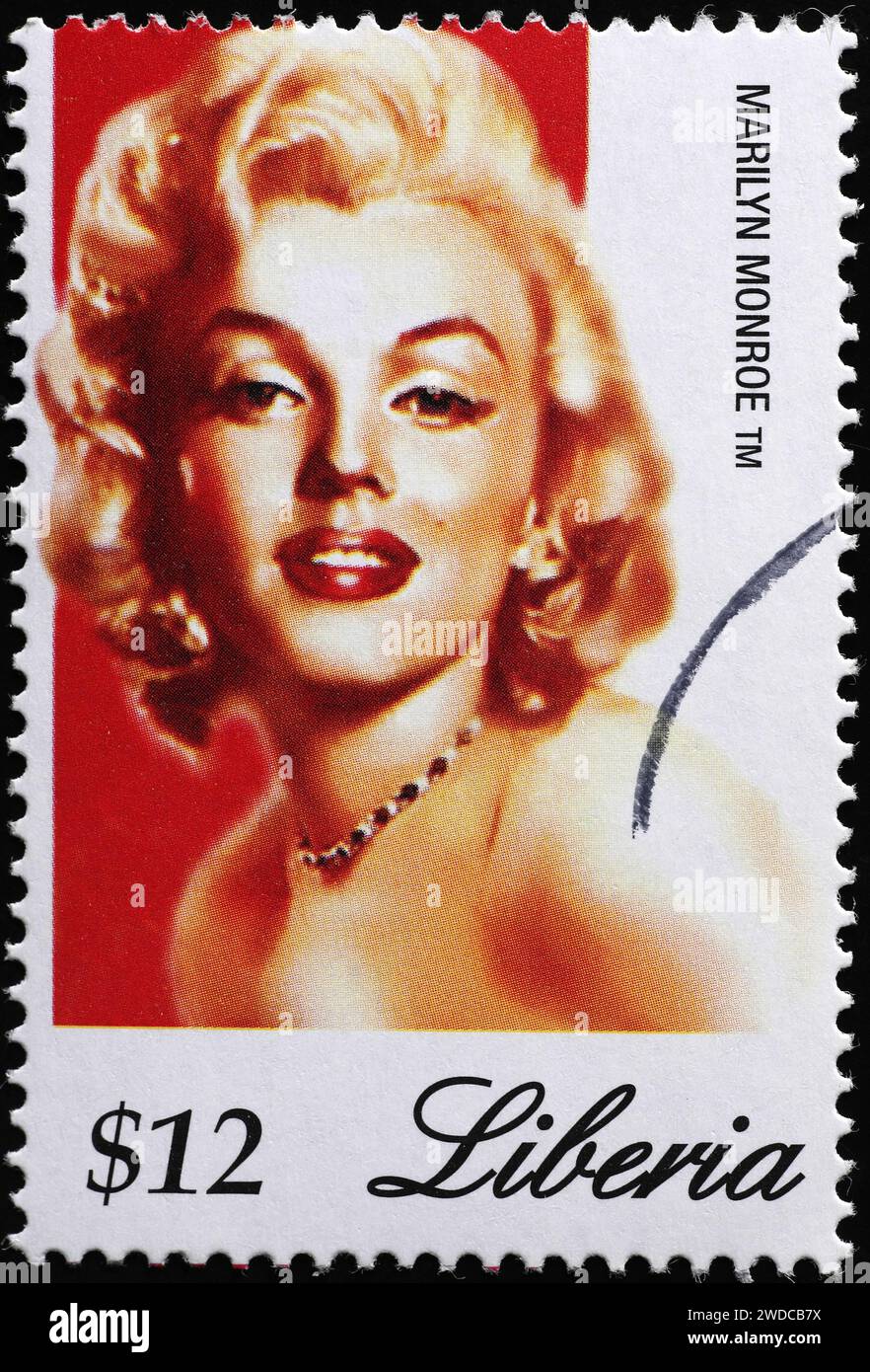Marilyn Monroe sul francobollo della Liberia Foto Stock