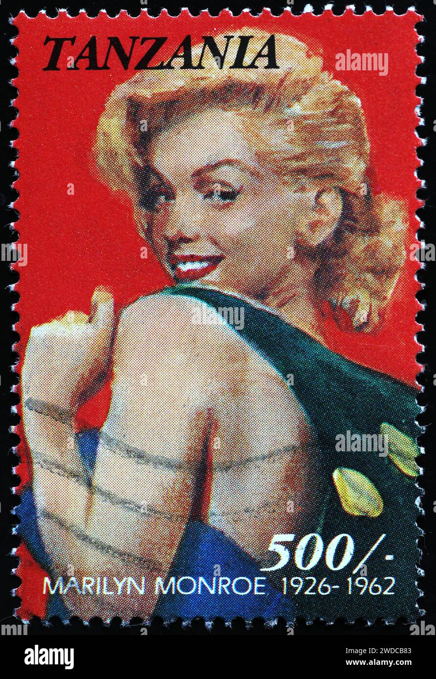 Marilyn Monroe su francobollo dalla Tanzania Foto Stock