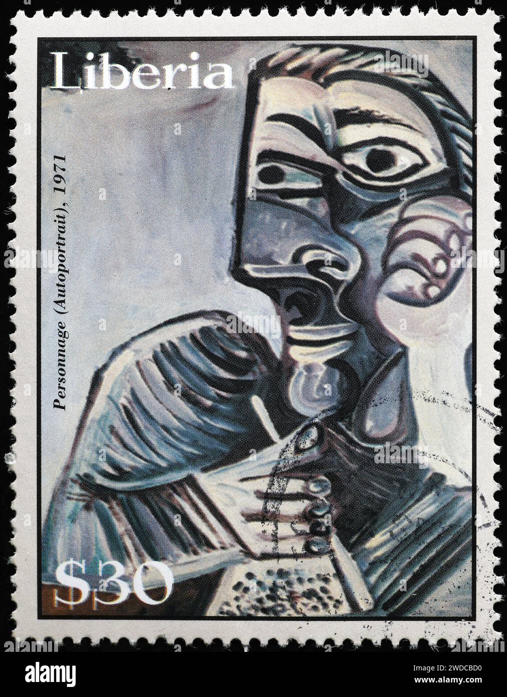 "Personnage" di Pablo Picasso su francobollo Foto Stock