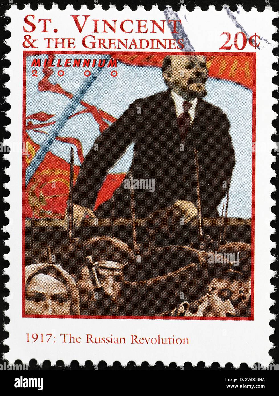 Rivoluzione russa del 1917 ricordata sul francobollo Foto Stock