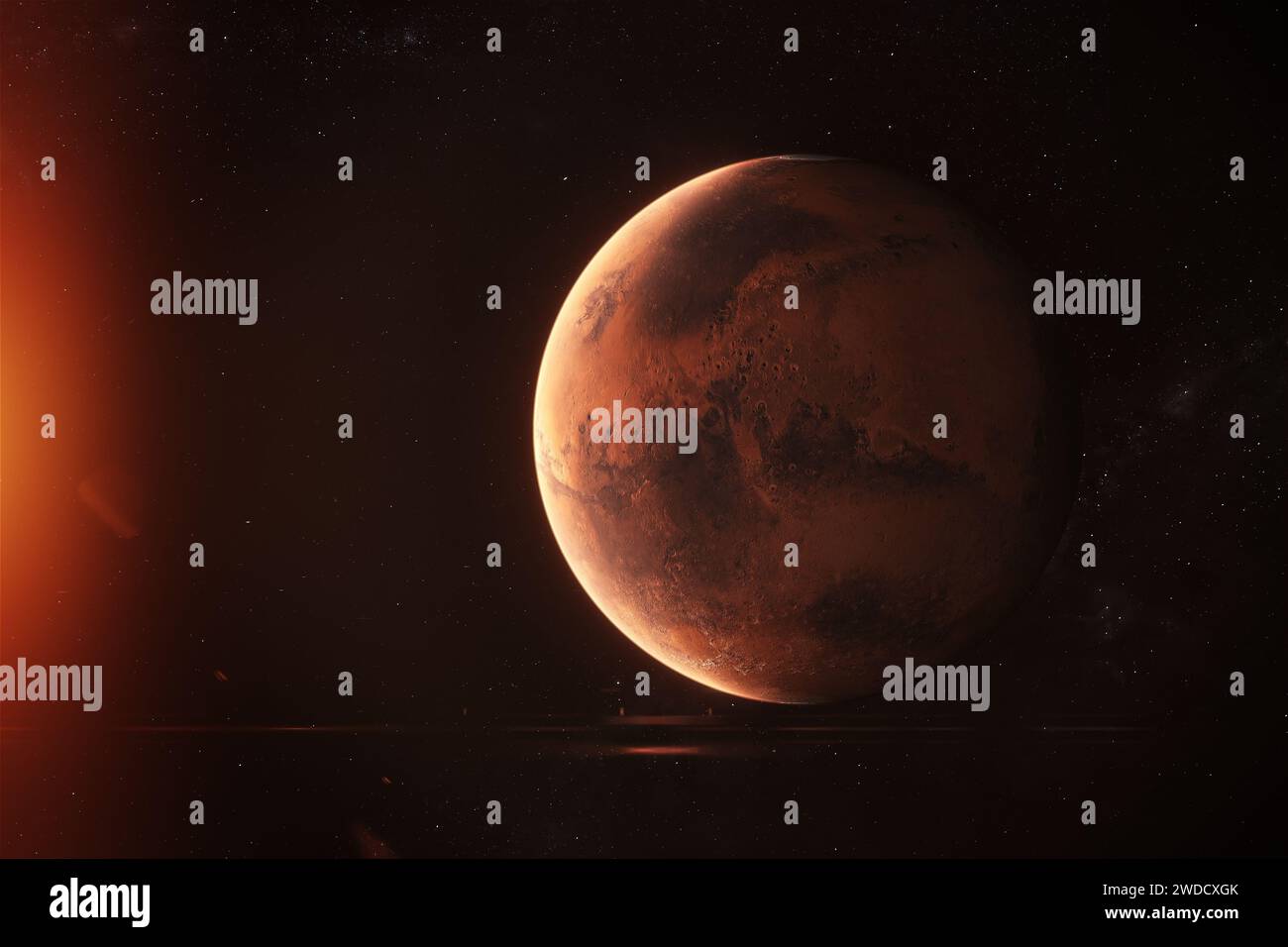 Marte - superficie del pianeta rosso. Immagine di Marte il pianeta rosso. Foto Stock
