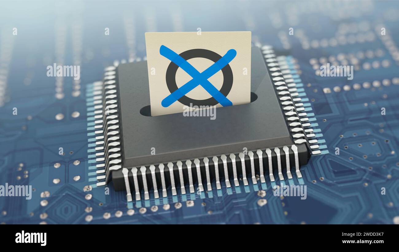 Online Stimmabgabe / Wahl Symbolbild zum Thema Online-Wahlen, elektronische Stimmabgabe, Online-petition usw. *** Immagine del simbolo elettorale per il voto online sul tema delle elezioni online, del voto elettronico, della petizione online, ecc. Foto Stock