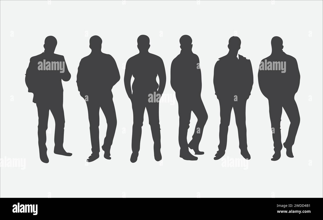 Enigma etereo, silhouette accattivanti di un bel giovane Illustrazione Vettoriale