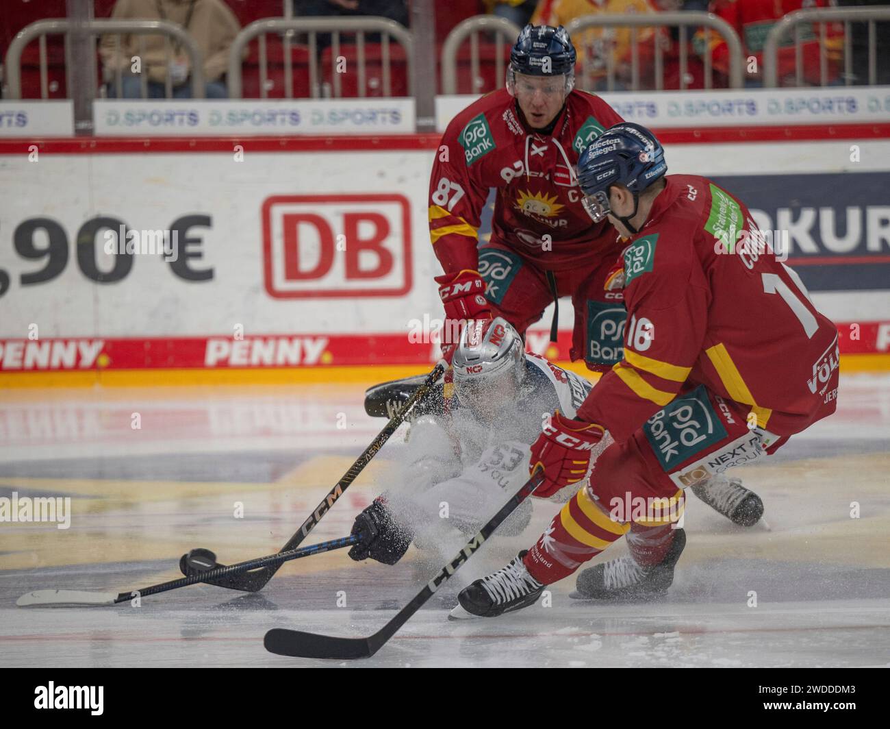 # Duesseldorfer EG vs. Nuernberg Ice Tigers, Eishockey, Penny DEL, 39. Spieltag, Saison 2023/2024, 19.01.2024 foto: Eibner-Pressefoto/Thomas Haesler Foto Stock