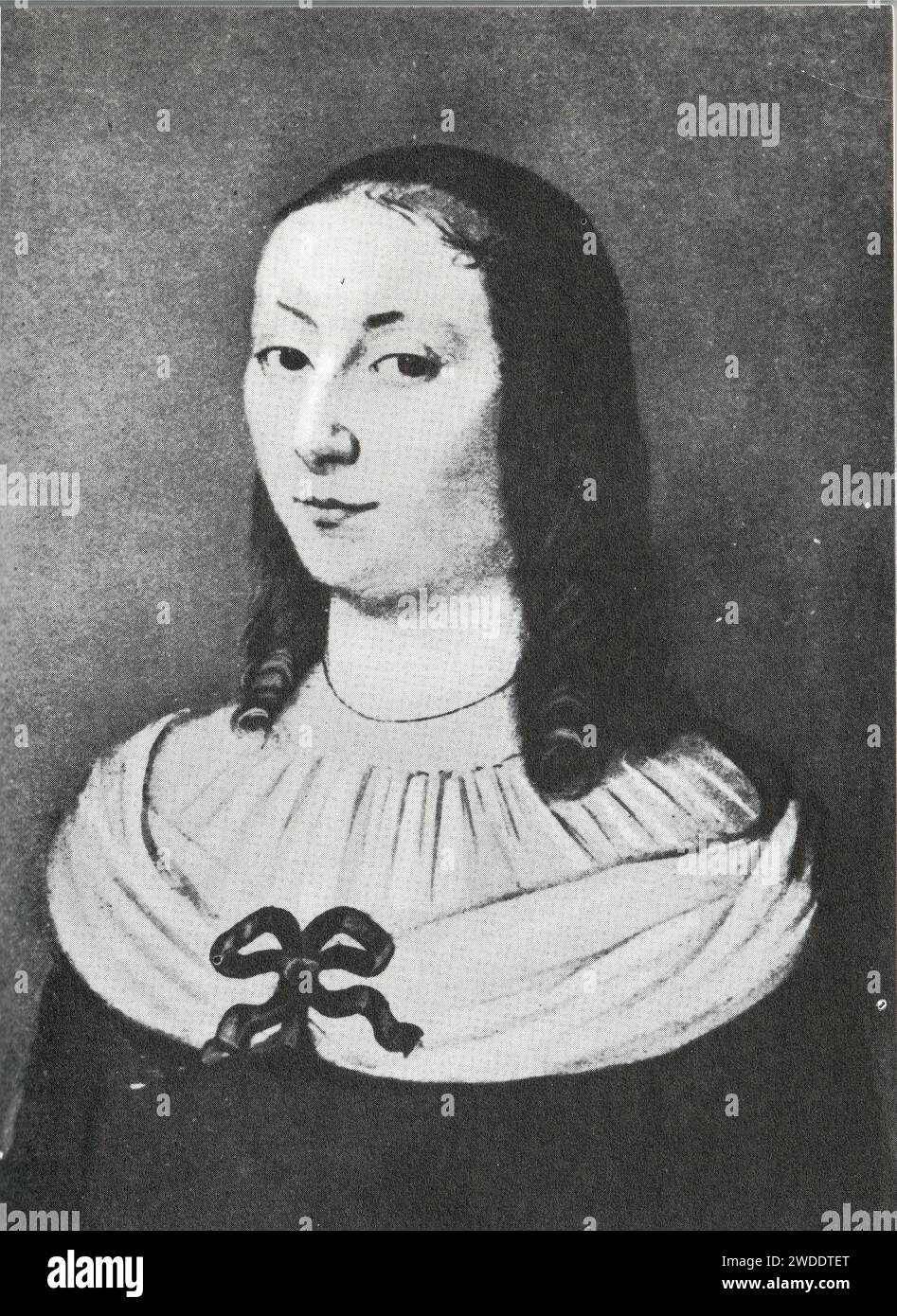 RITRATTO DI GILBERTE PÉRIER, SOEUR AÎNÉE DE BLAISE PASCAL. AUTEUR DE LA ''VIE DE PASCAL'' Foto Stock