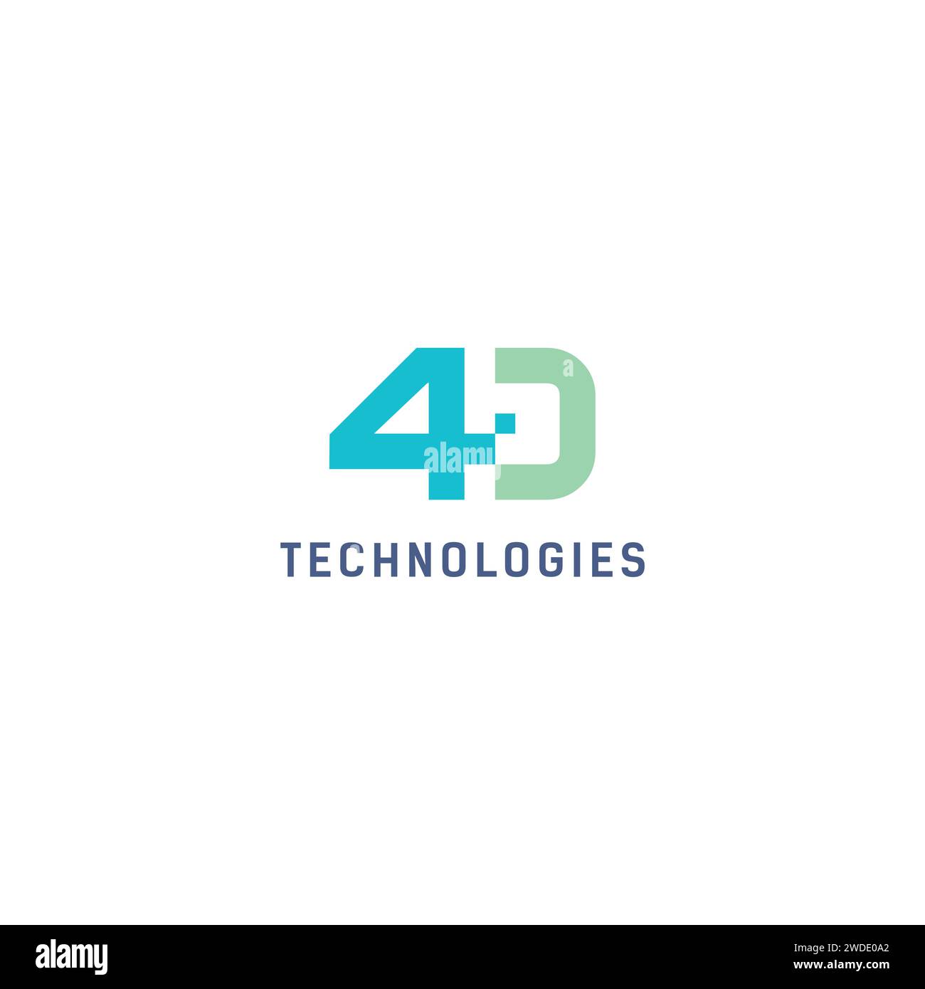 Simbolo del logo 4D. Logo della tecnologia 4D. Illustrazione Vettoriale