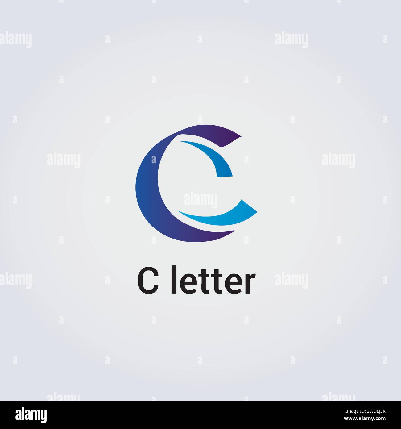 C Letter Icon Design Logo singolo isolato Brand identità aziendale vari colori modello modificabile monogramma vettoriale emblema illustrazione Illustrazione Vettoriale