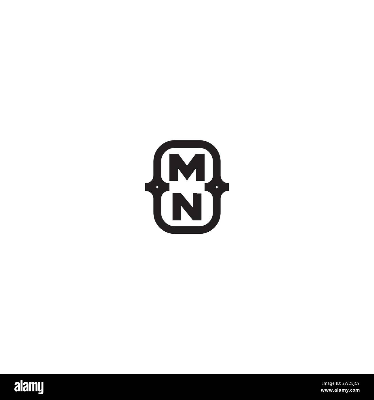 Concetto audace MN line in un design professionale di alta qualità che consente di stampare bene su qualsiasi supporto di stampa Illustrazione Vettoriale