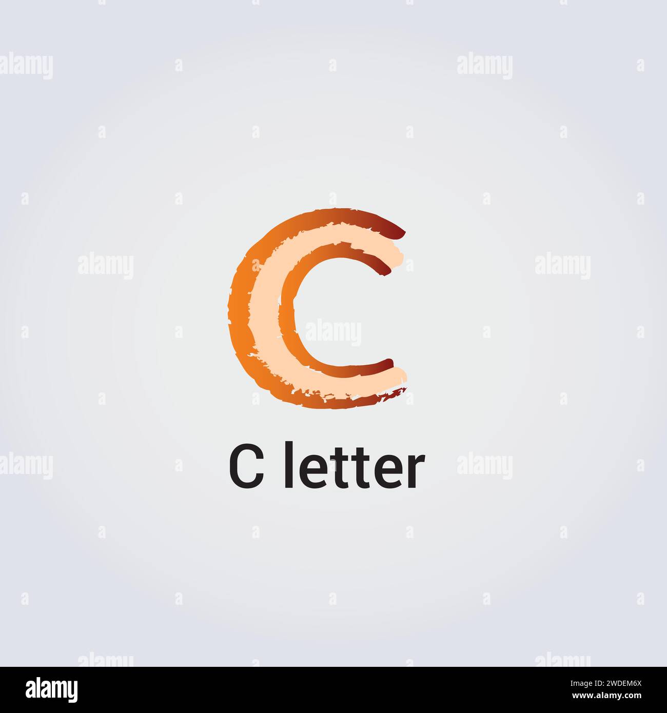 C Letter Icon Design Logo singolo isolato Brand identità aziendale vari colori modello modificabile monogramma vettoriale emblema illustrazione Illustrazione Vettoriale
