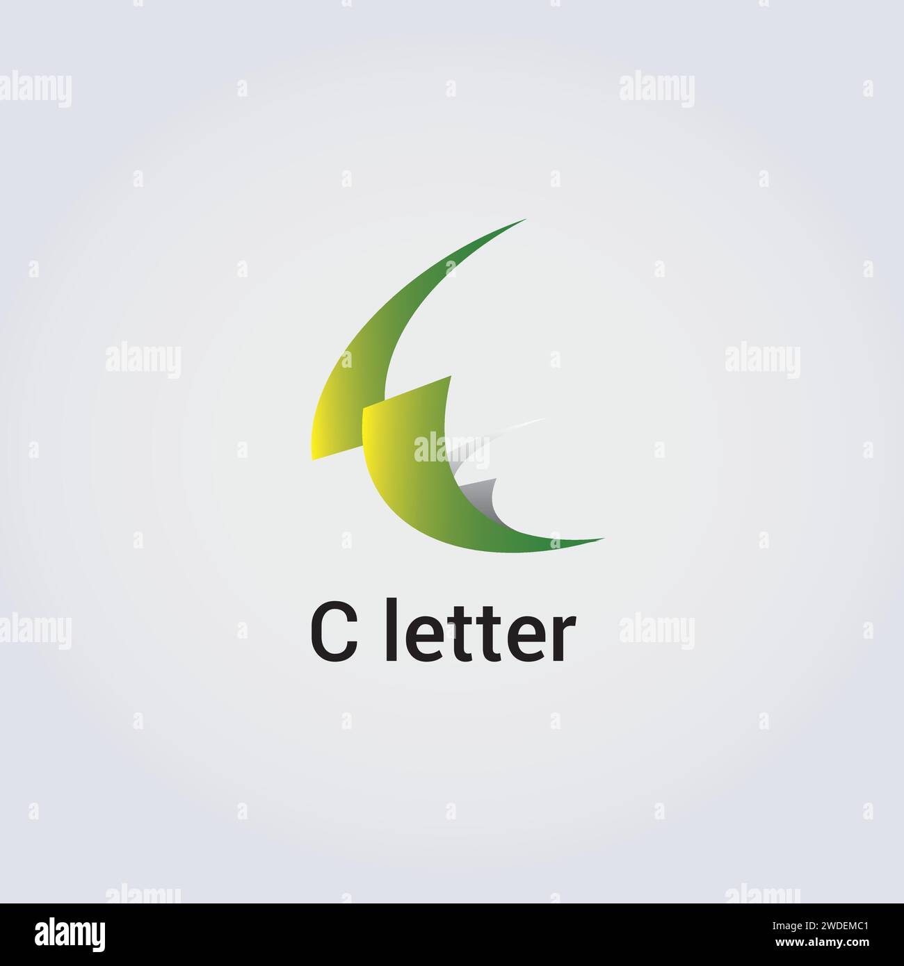 C Letter Icon Design Logo singolo isolato Brand identità aziendale vari colori modello modificabile monogramma vettoriale emblema illustrazione Illustrazione Vettoriale