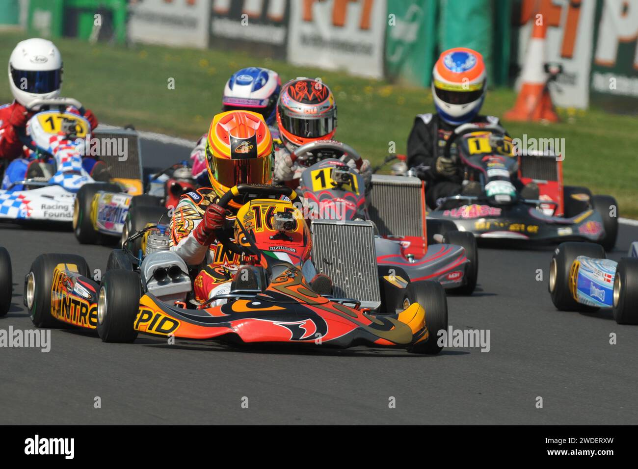 George Russell, pilota di Mercedes F1, ha visto qui nei suoi primi anni di carriera nel karting nel 2011. Foto Stock