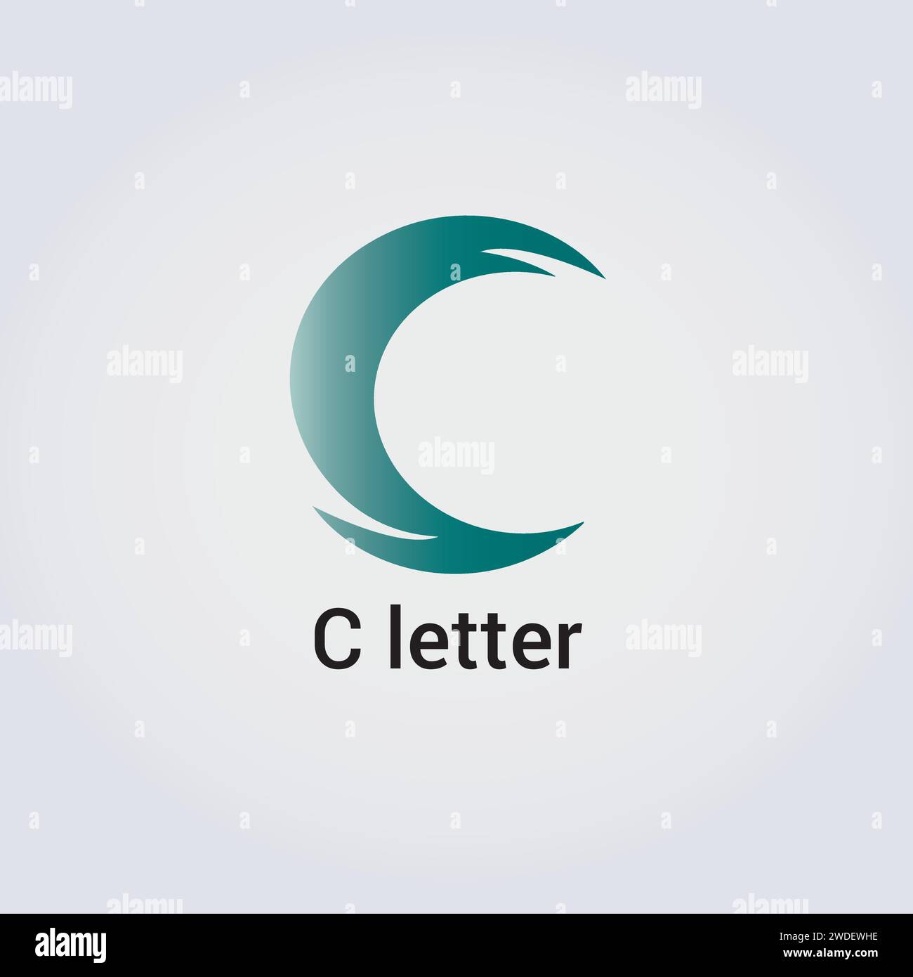 C Letter Icon Design Logo singolo isolato Brand identità aziendale vari colori modello modificabile monogramma vettoriale emblema illustrazione Illustrazione Vettoriale