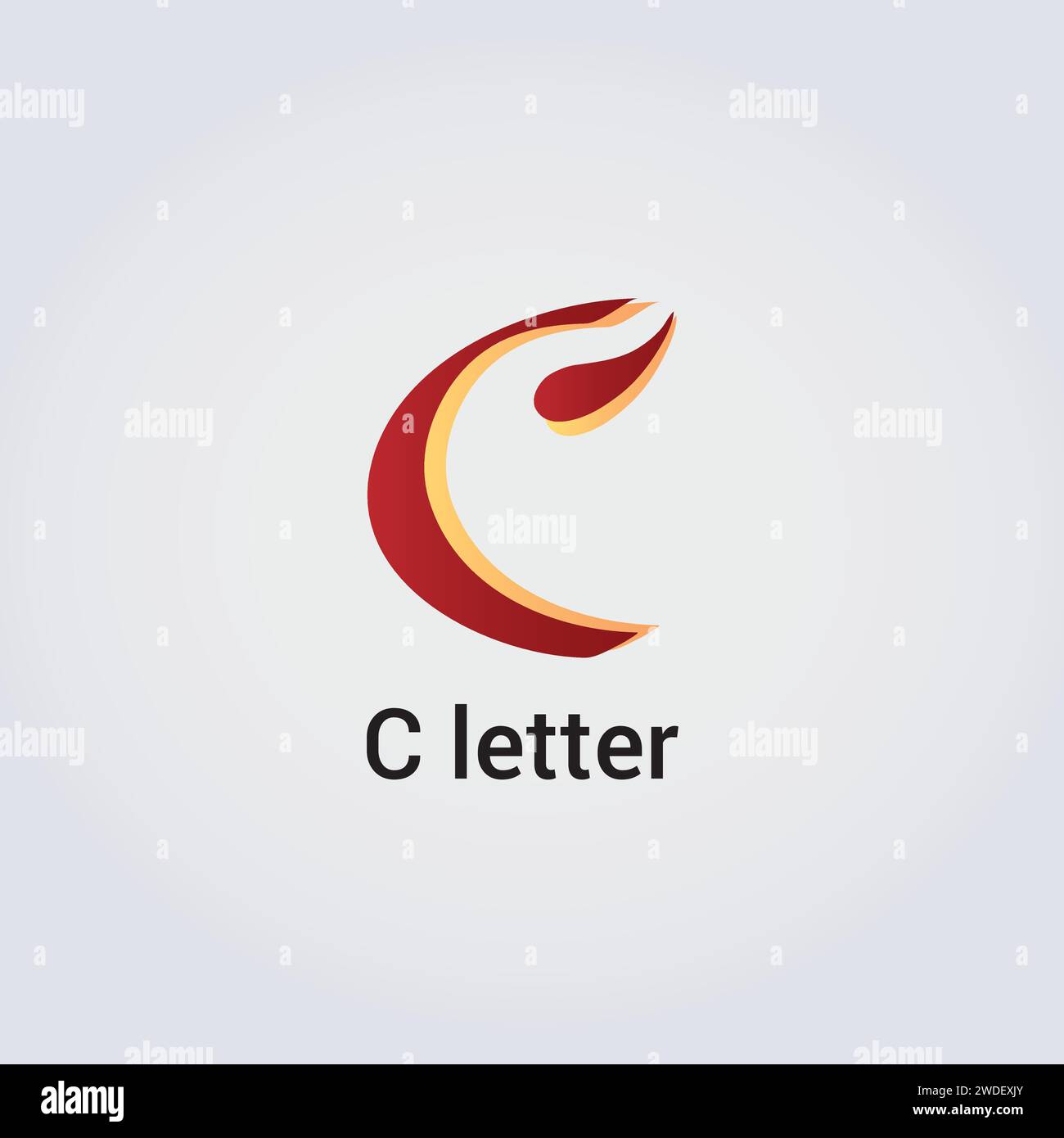 C Letter Icon Design Logo singolo isolato Brand identità aziendale vari colori modello modificabile monogramma vettoriale emblema illustrazione Illustrazione Vettoriale