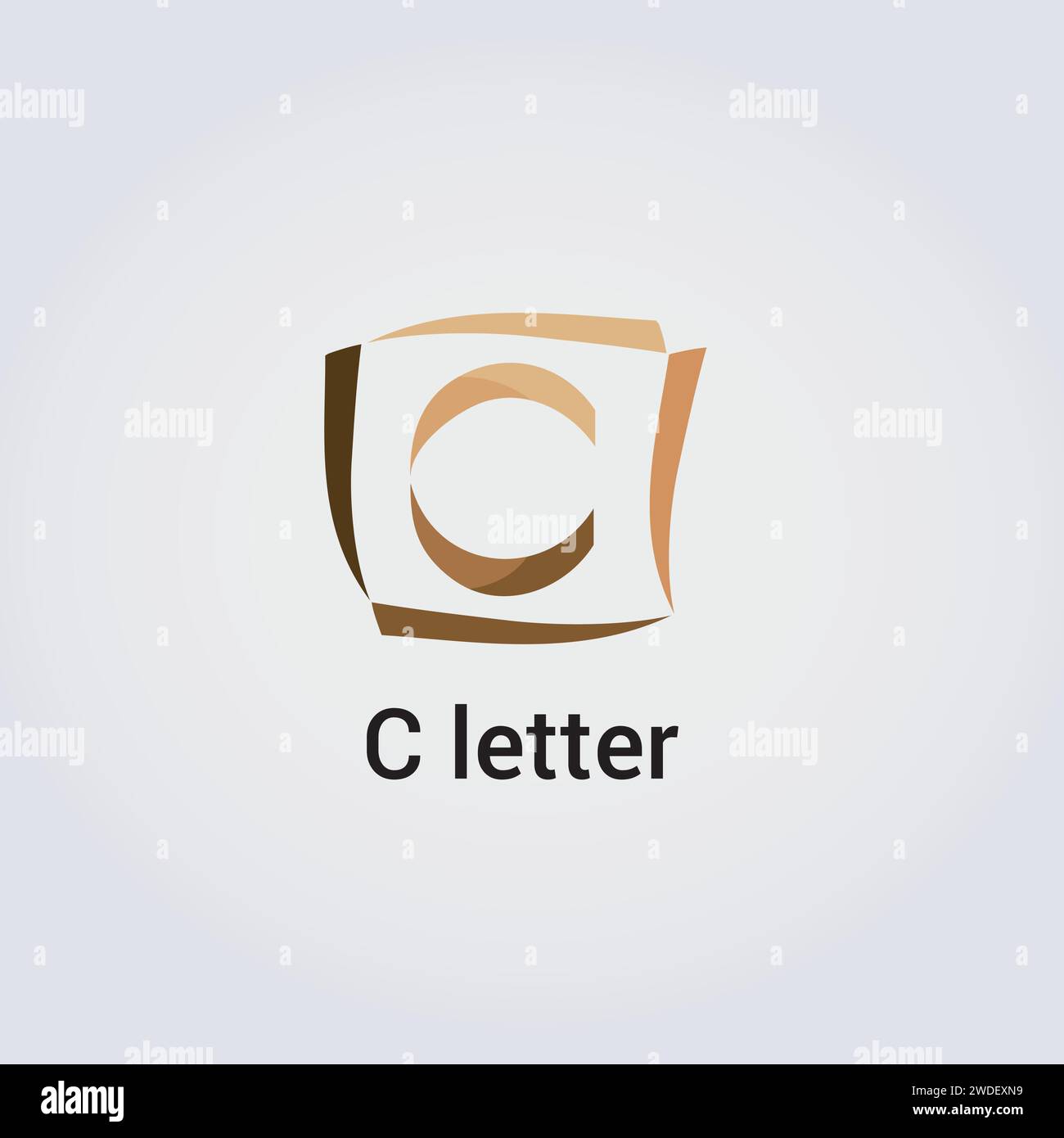 C Letter Icon Design Logo singolo isolato Brand identità aziendale vari colori modello modificabile monogramma vettoriale emblema illustrazione Illustrazione Vettoriale