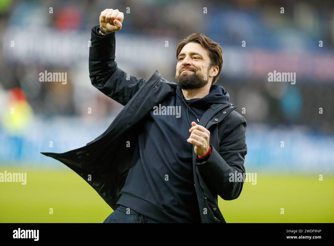 Swansea, Regno Unito. 20 gennaio 2024. Il manager del Southampton Russell Martin festeggia dopo la partita del campionato EFL Skybet, Swansea City contro Southampton, allo stadio Swansea.com di Swansea, Galles, sabato 20 gennaio 2024. Questa immagine può essere utilizzata solo per scopi editoriali. Solo editoriale, foto di Credit: Andrew Orchard Sports Photography/Alamy Live News Foto Stock