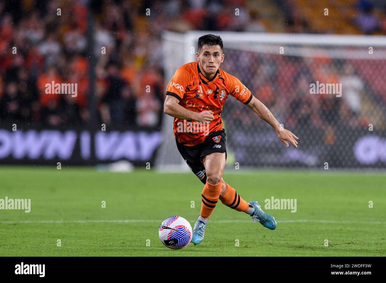 Joe Caletti al 13° round del calcio maschile A-League, Brisbane Roar vs MacArthur FC, Suncorp Stadium, Brisbane, Queensland, 18 gennaio 2024 Foto Stock
