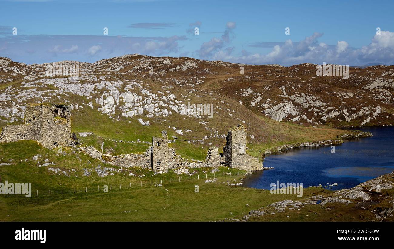 Castello di Dunlough, architettura medievale, contea di Cork, Foto Stock