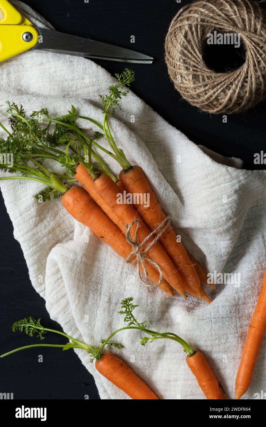 Fotografia creativa della composizione delle carote Foto Stock