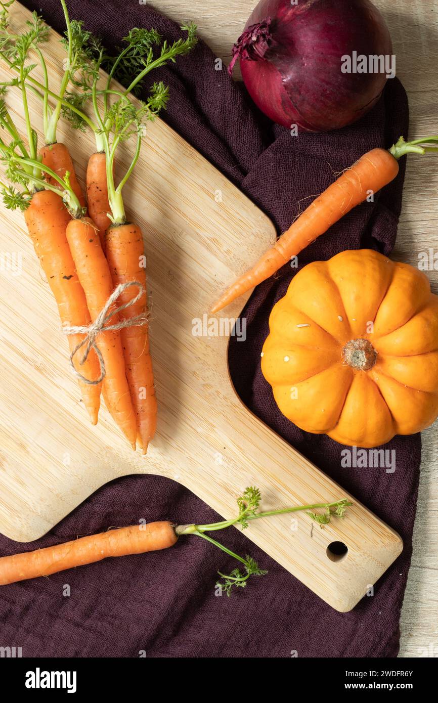 Fotografia creativa della composizione delle carote Foto Stock