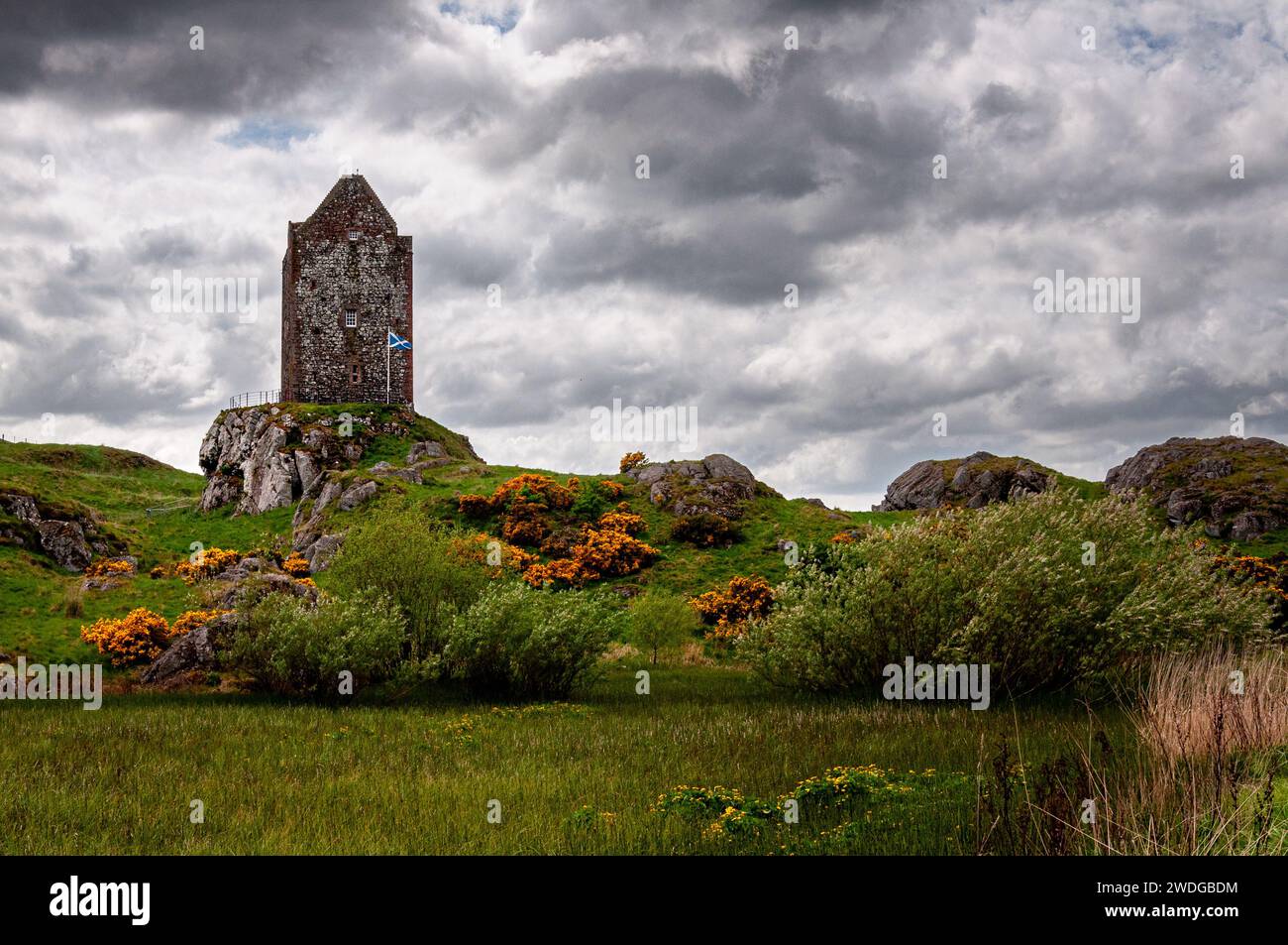 Smailholm Tower, ai confini scozzesi, una delle molte torri di guardia lungo il confine un tempo volatile tra Scozia e Inghilterra Foto Stock