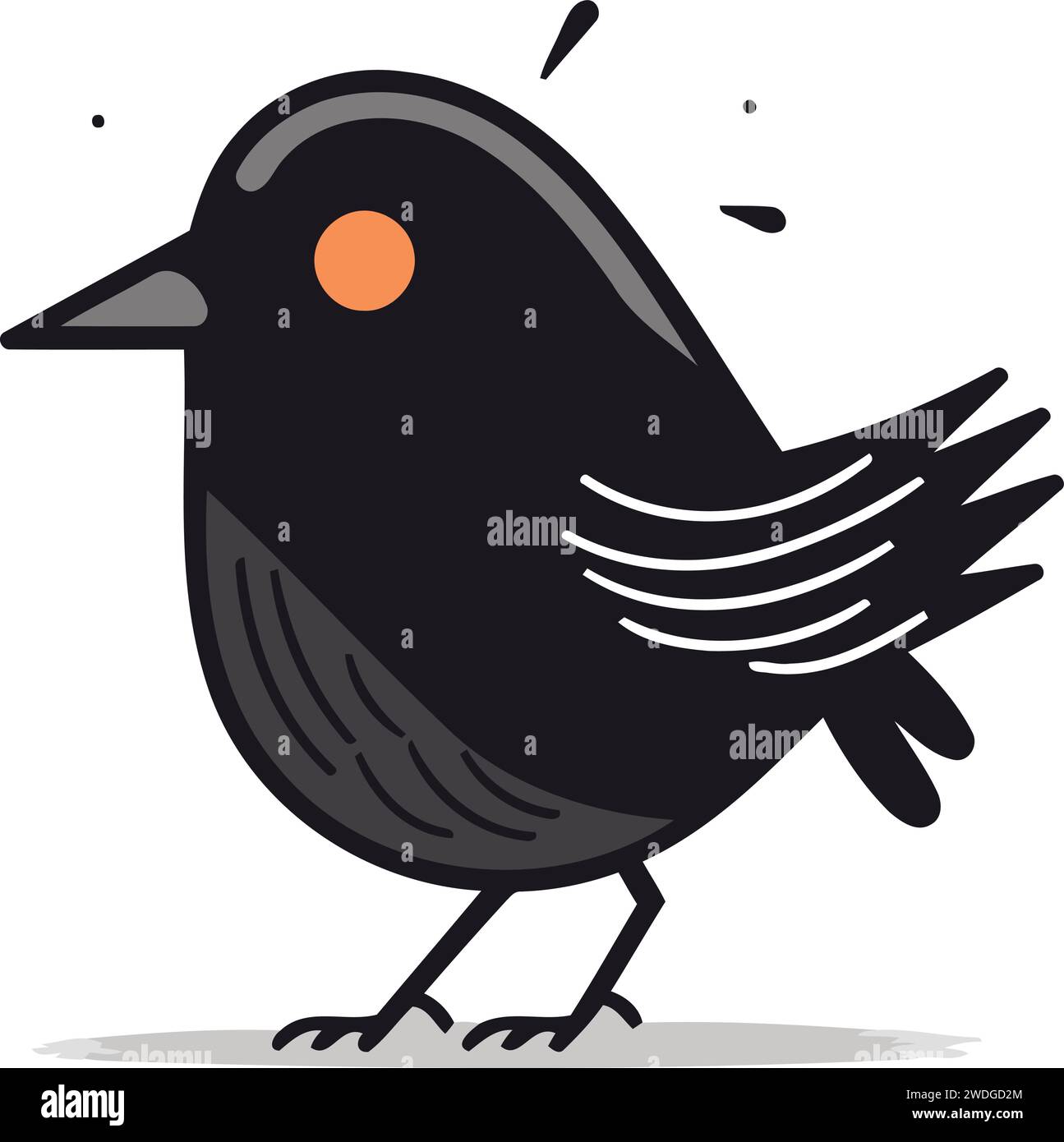 Blackbird. Illustrazione vettoriale. Isolato su sfondo bianco. Illustrazione Vettoriale