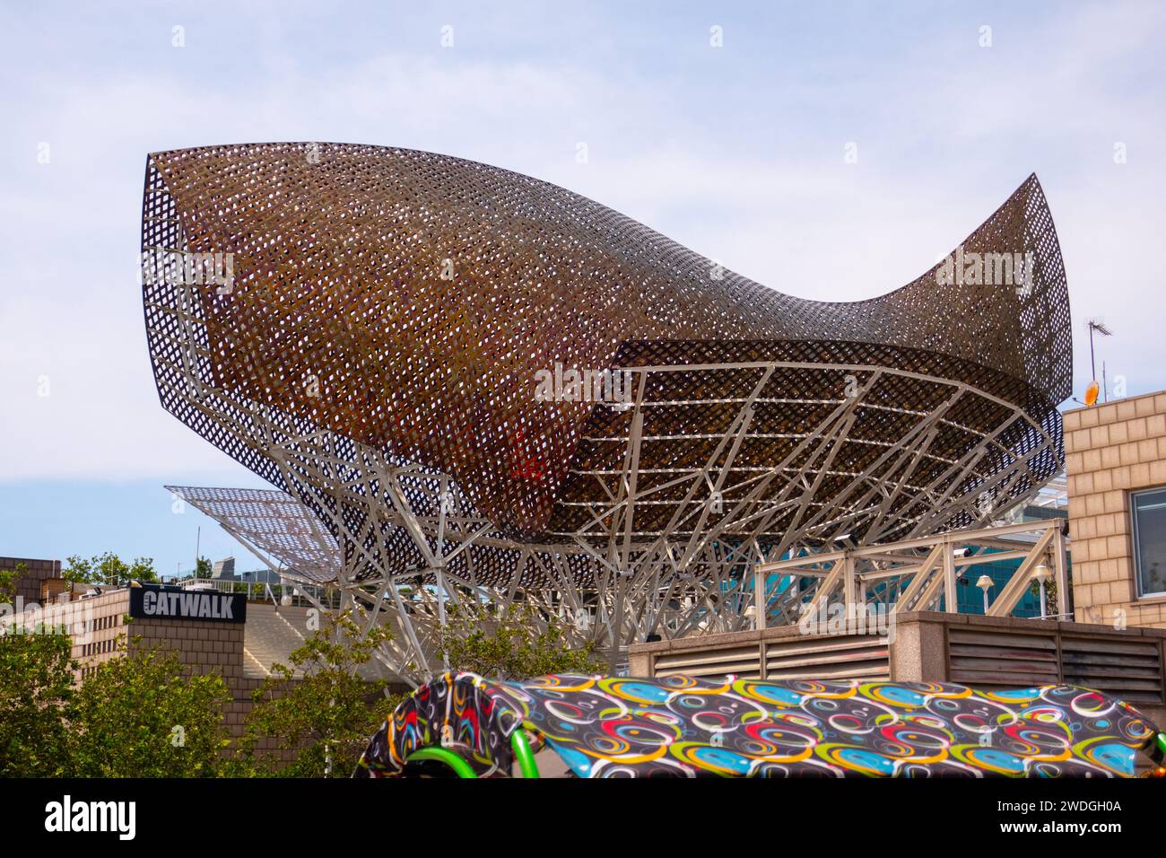 L'edificio Gold Fish, ora un casinò, progettato da Ghery a Barcellona, in Spagna. Foto Stock