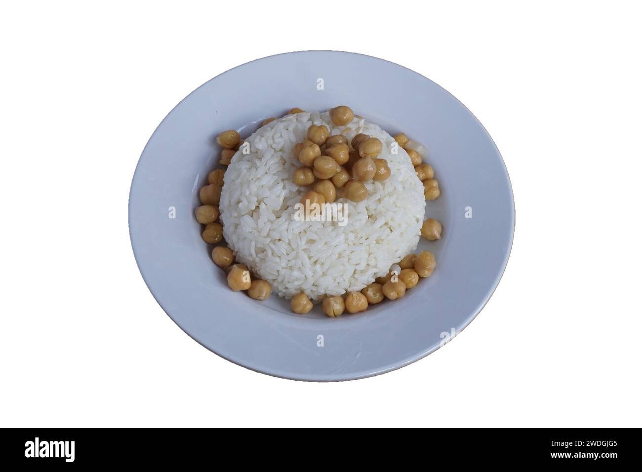 Pilaf di ceci in stile turco, pronto per servire riso di ceci, isolato Foto Stock