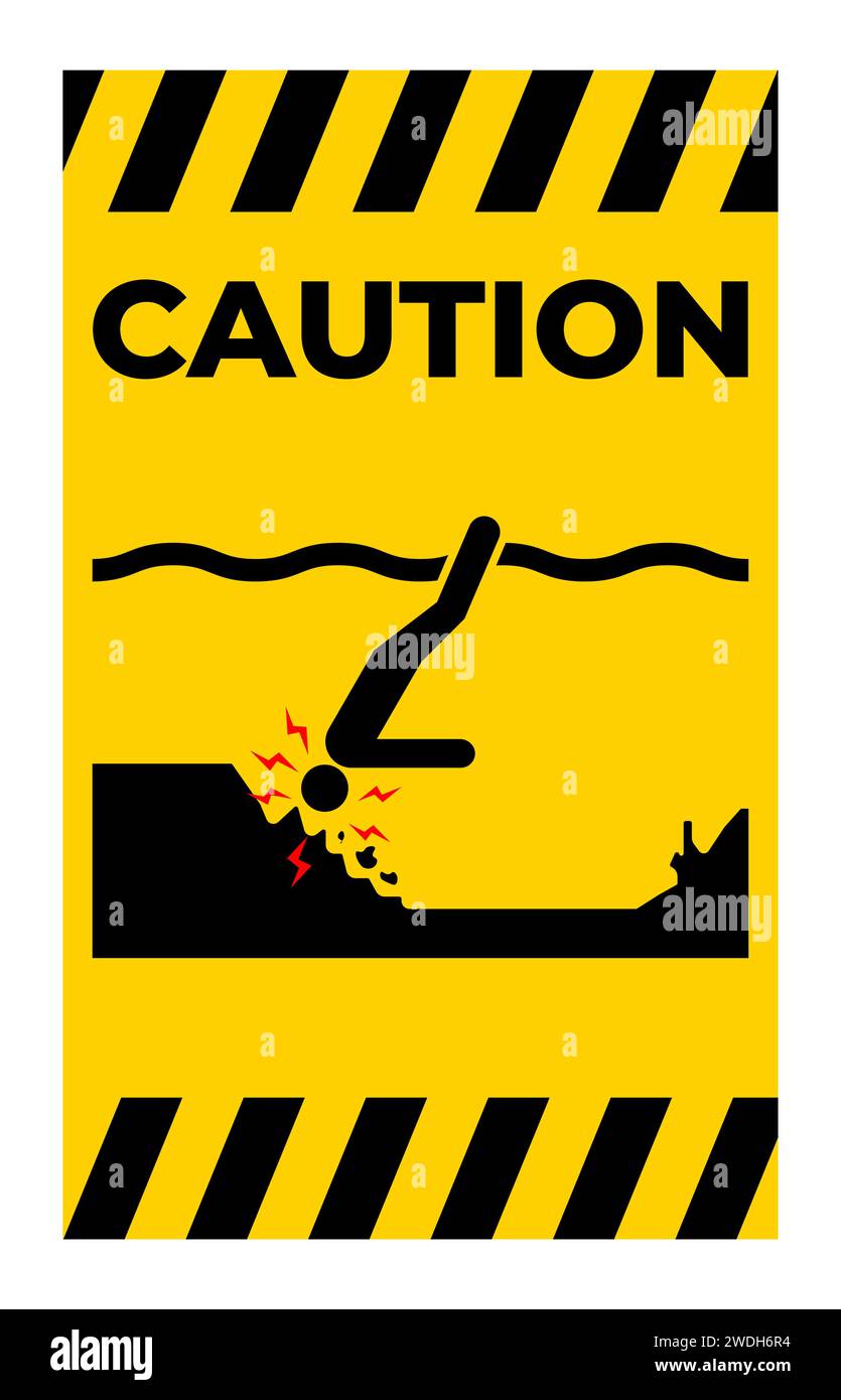 Avvertenza segnale di sicurezza per l'acqua - oggetti immersi Illustrazione Vettoriale