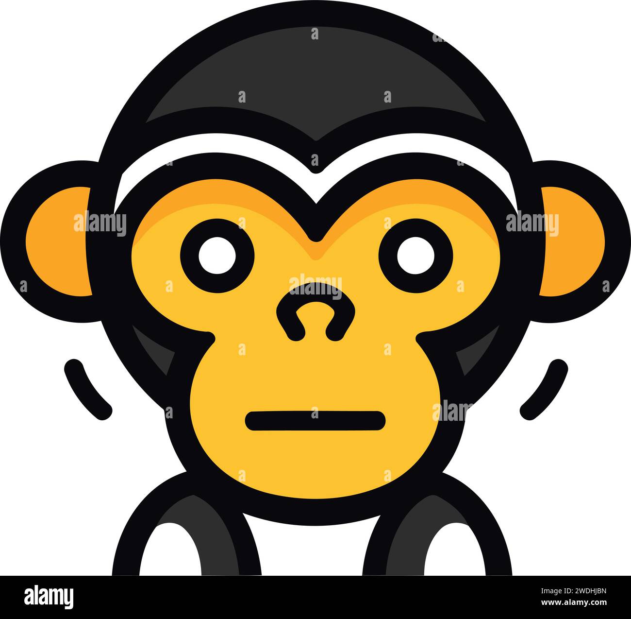 Icona Monkey Face Emotion. Design a colori piatti. Illustrazione vettoriale. Illustrazione Vettoriale