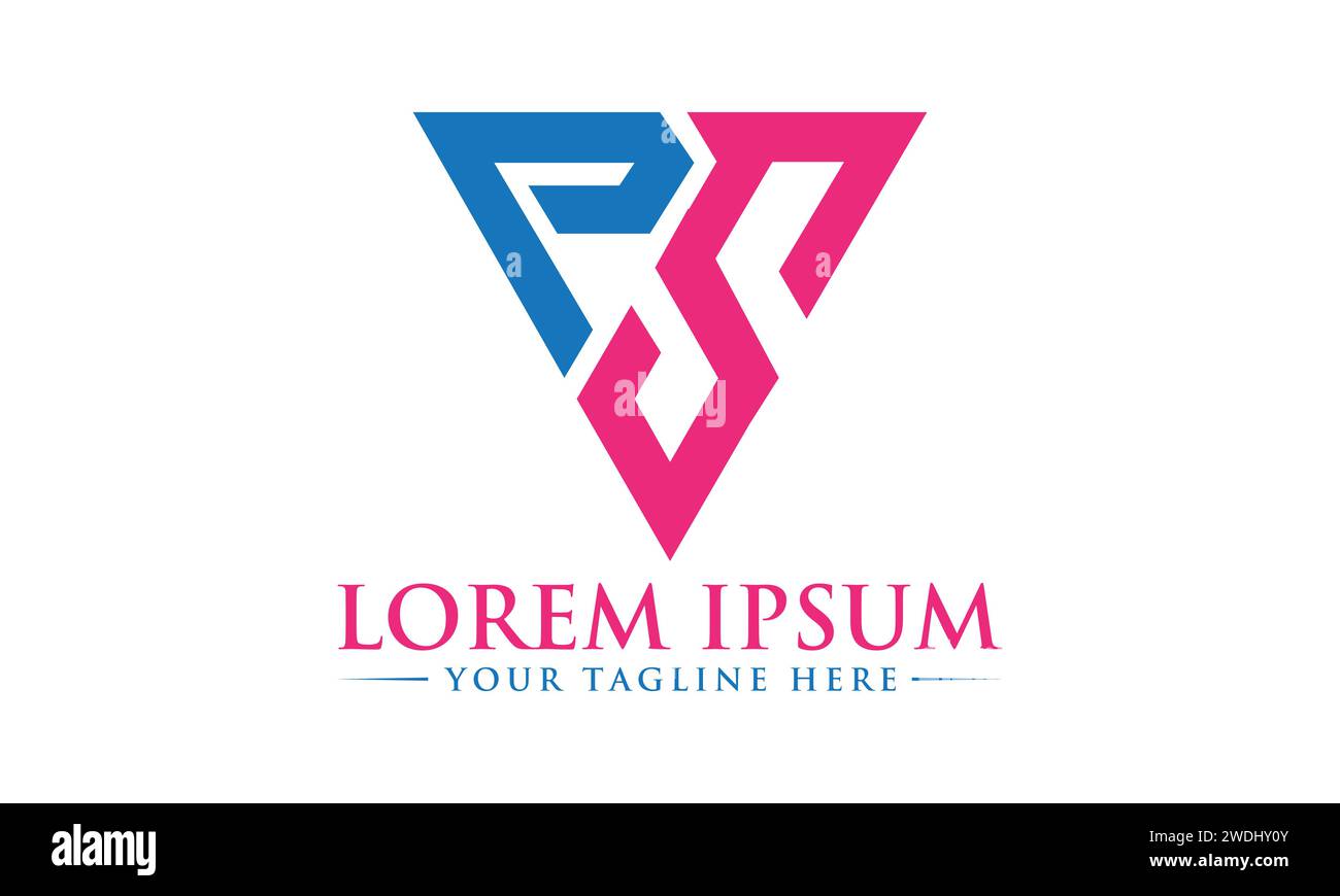 Logo PS Letter. Design esclusivo e professionale del logo PS SP. Illustrazione Vettoriale