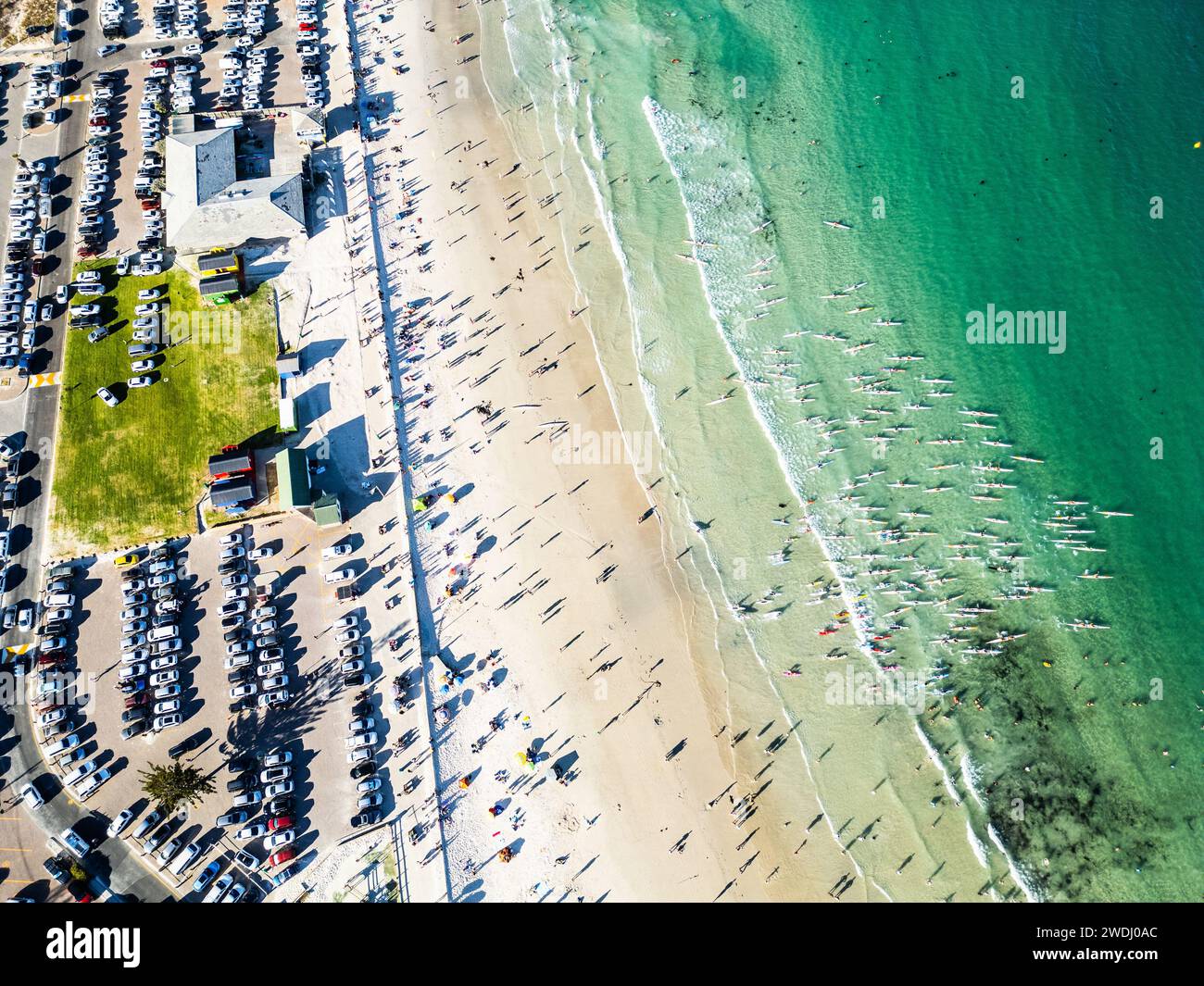 Sea Dog Weekluy Surfski Race a Fish Hoek, Sud Africa Foto Stock