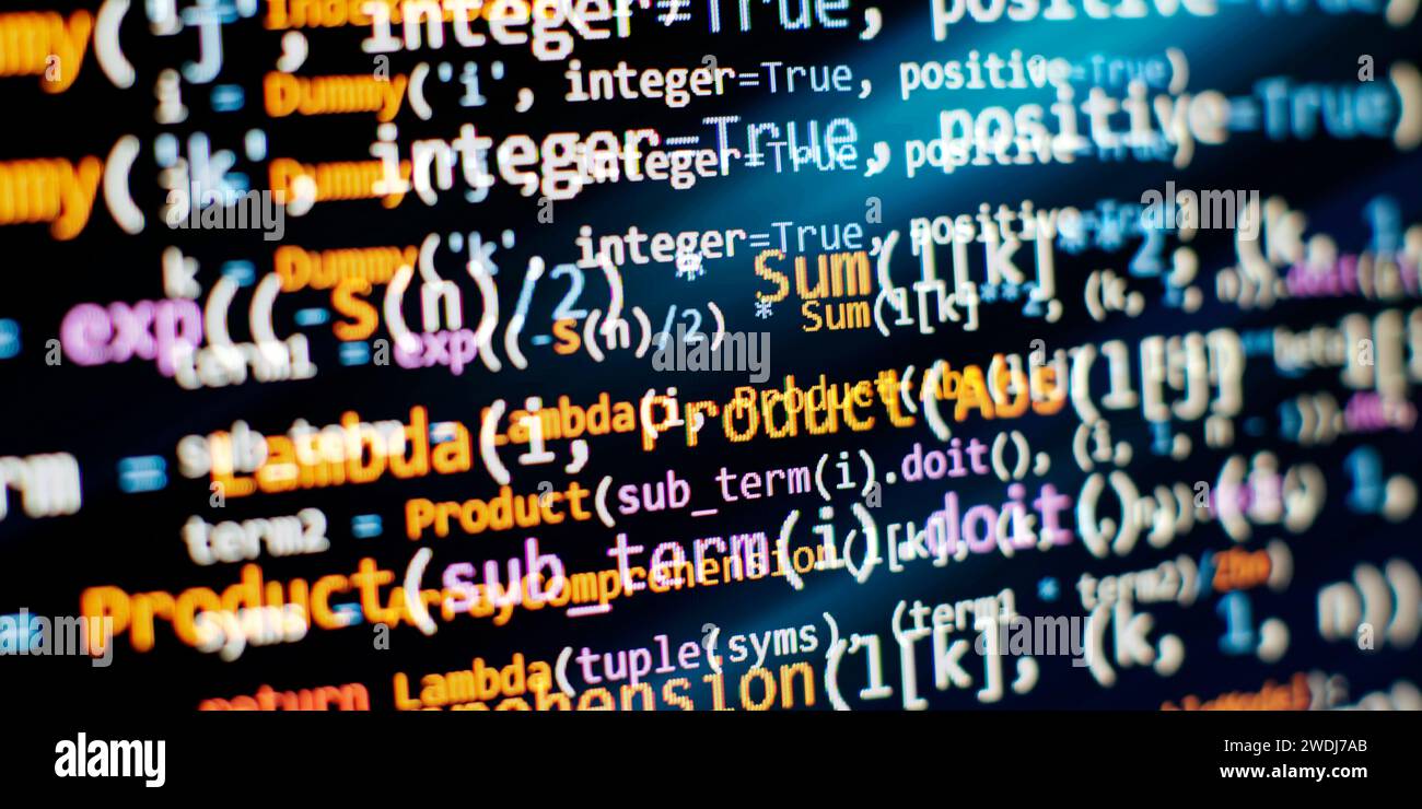 Background del codice di programmazione . Codice di programmazione dello sviluppatore software. Codice di programmazione del sito Web. Foto Stock