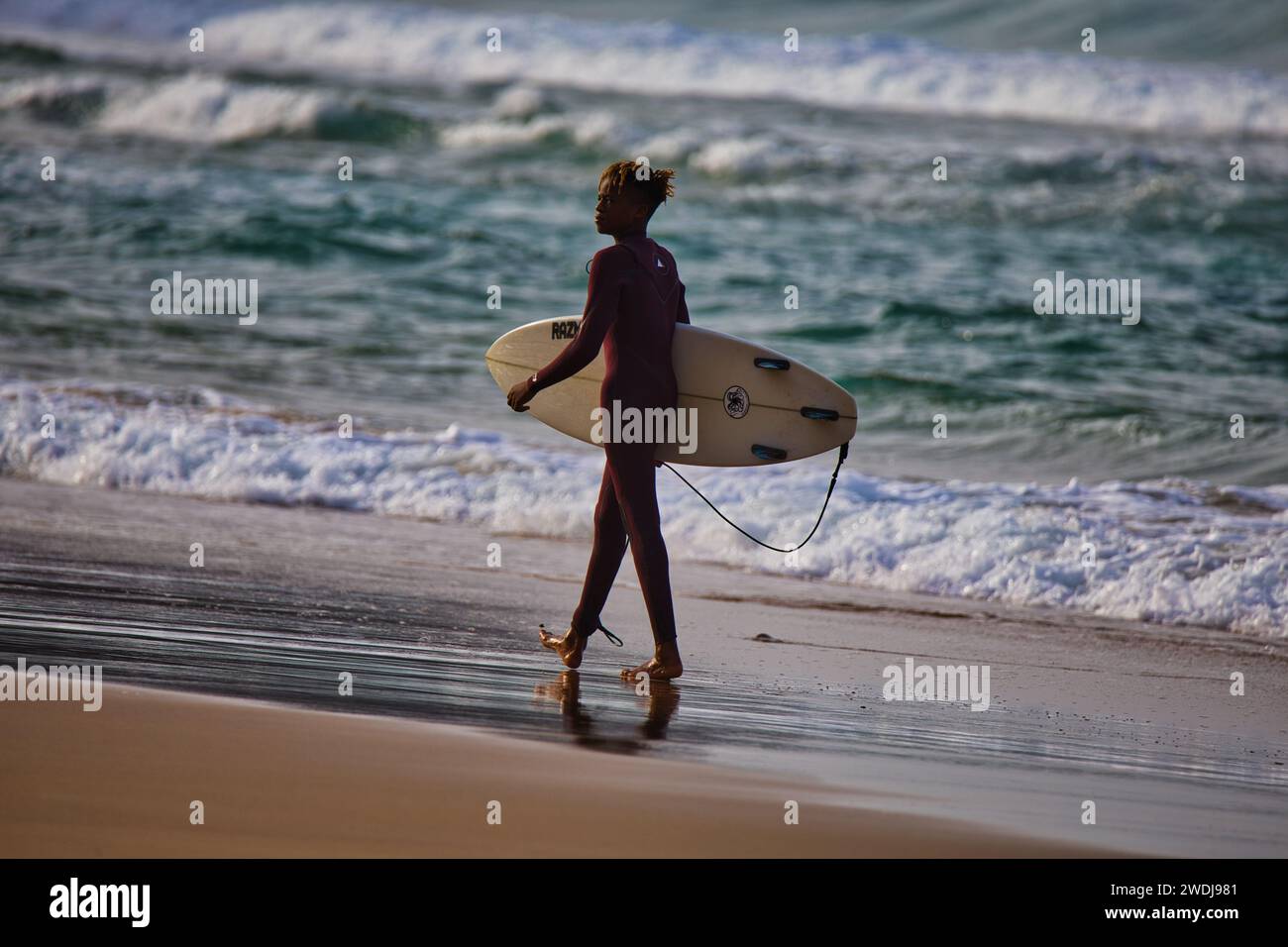 Surfen in Algarve (Portogallo) Foto Stock