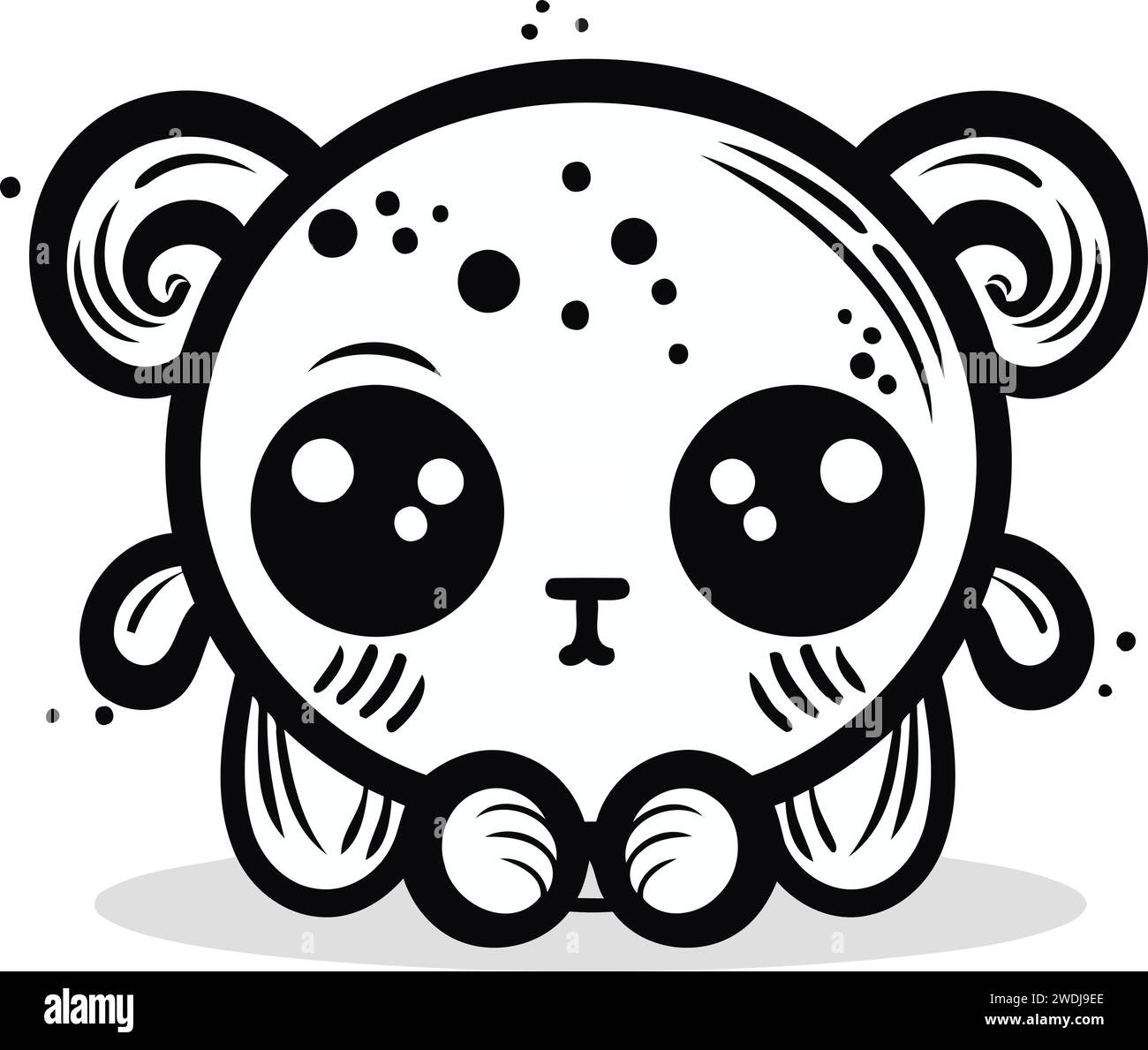 Graziosa icona dell'orso panda. Tema cartoni animati con animali. Illustrazione vettoriale Illustrazione Vettoriale