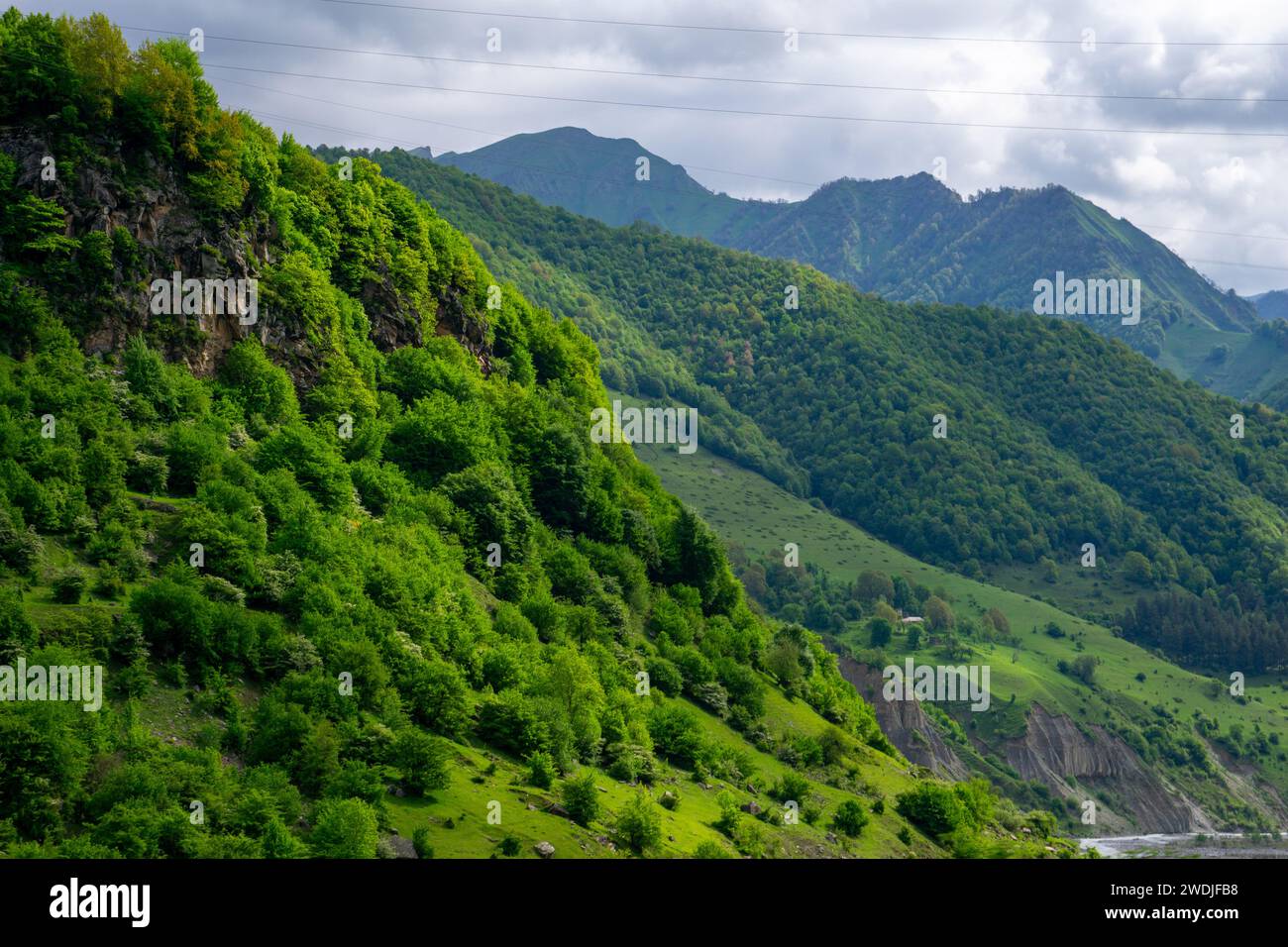 Catene montuose della Georgia Europa orientale Foto Stock