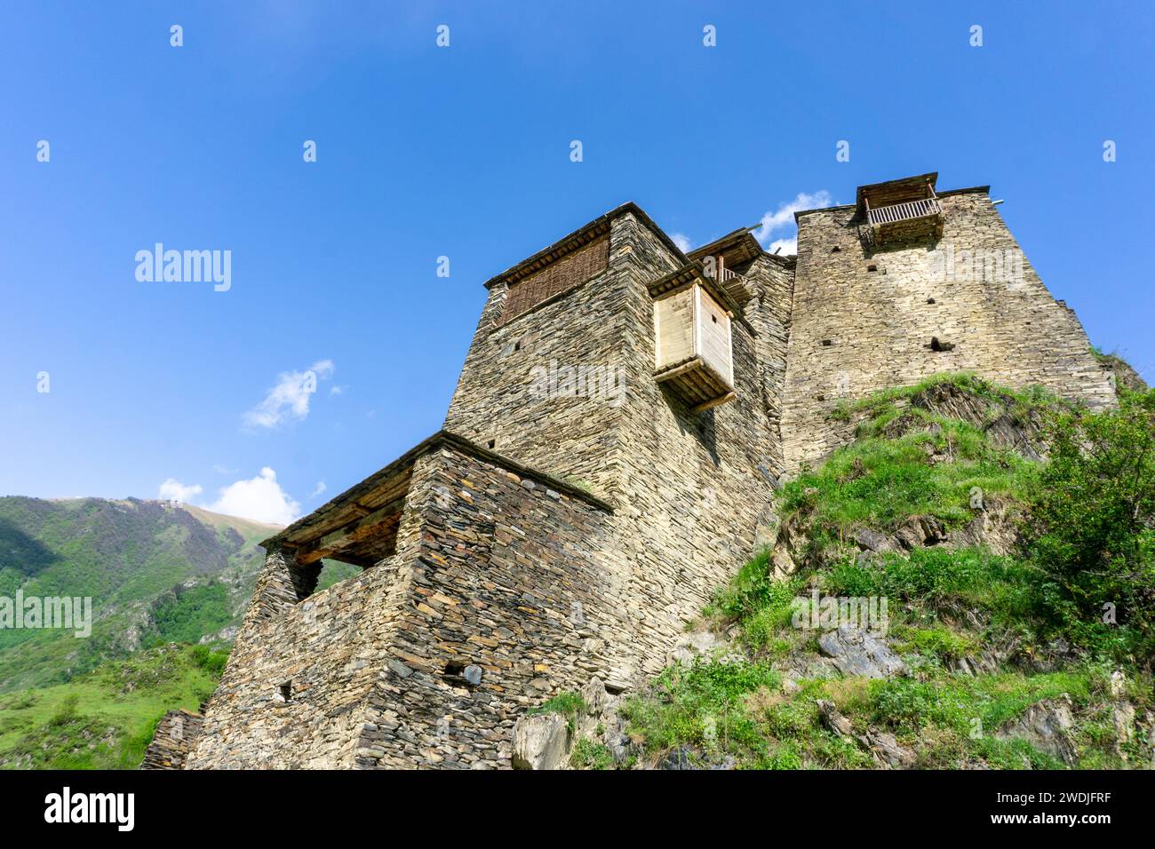 Villaggio Shatili in Georgia, Europa orientale Foto Stock