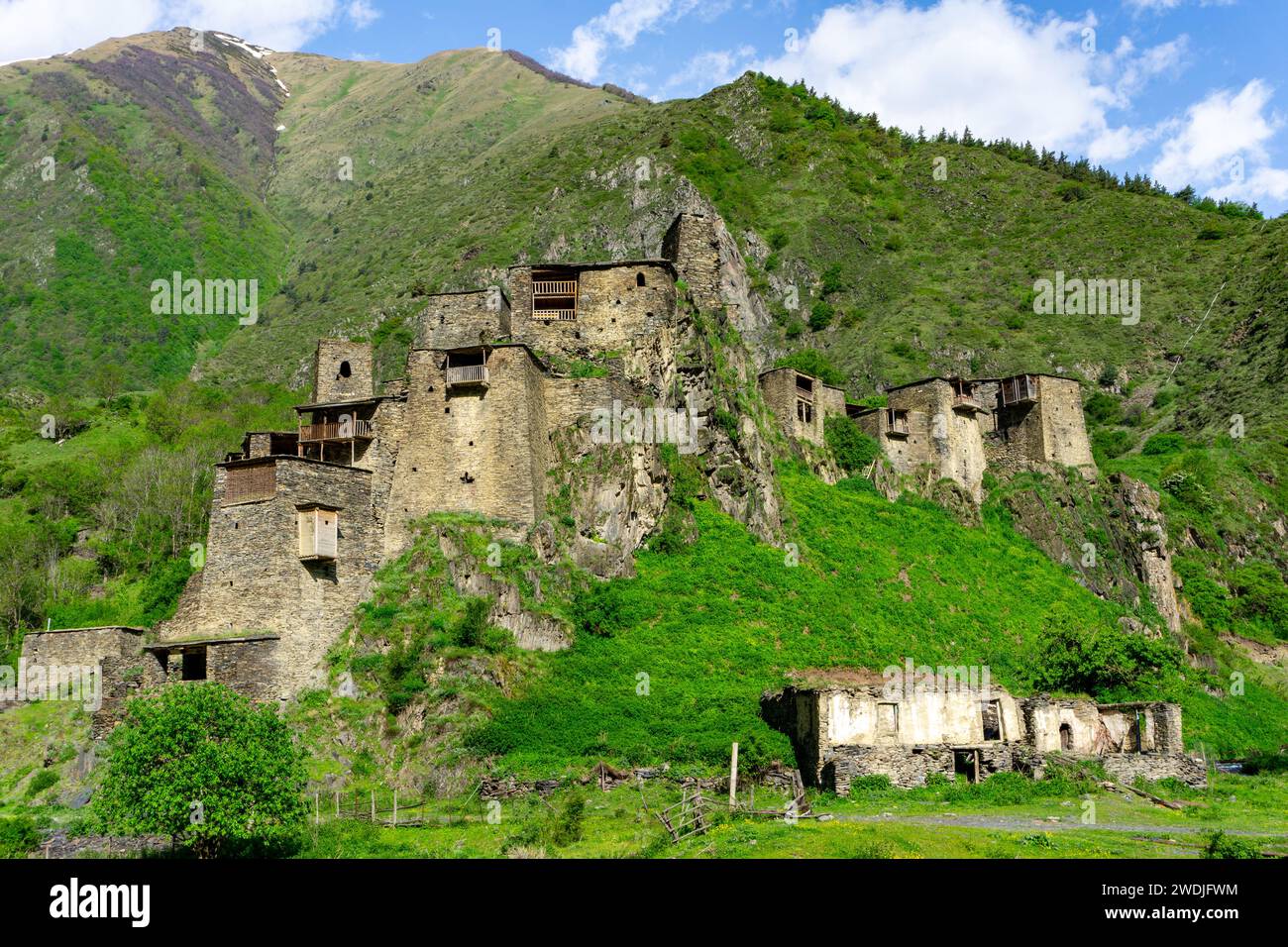 Villaggio Shatili in Georgia, Europa orientale Foto Stock