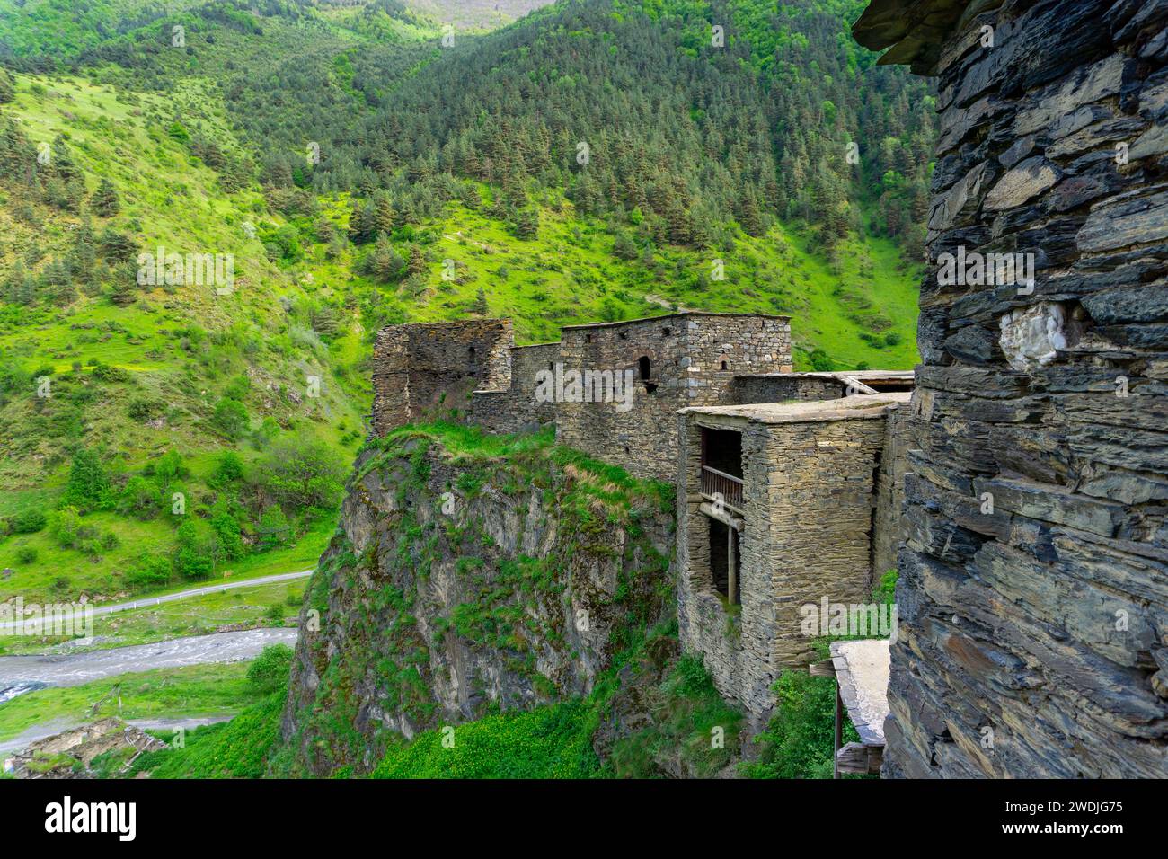 Villaggio Shatili in Georgia, Europa orientale Foto Stock